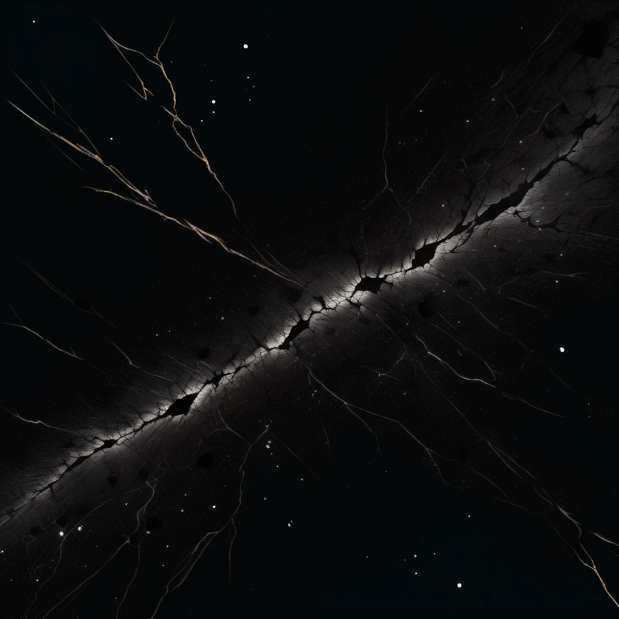 a crack in deep black space