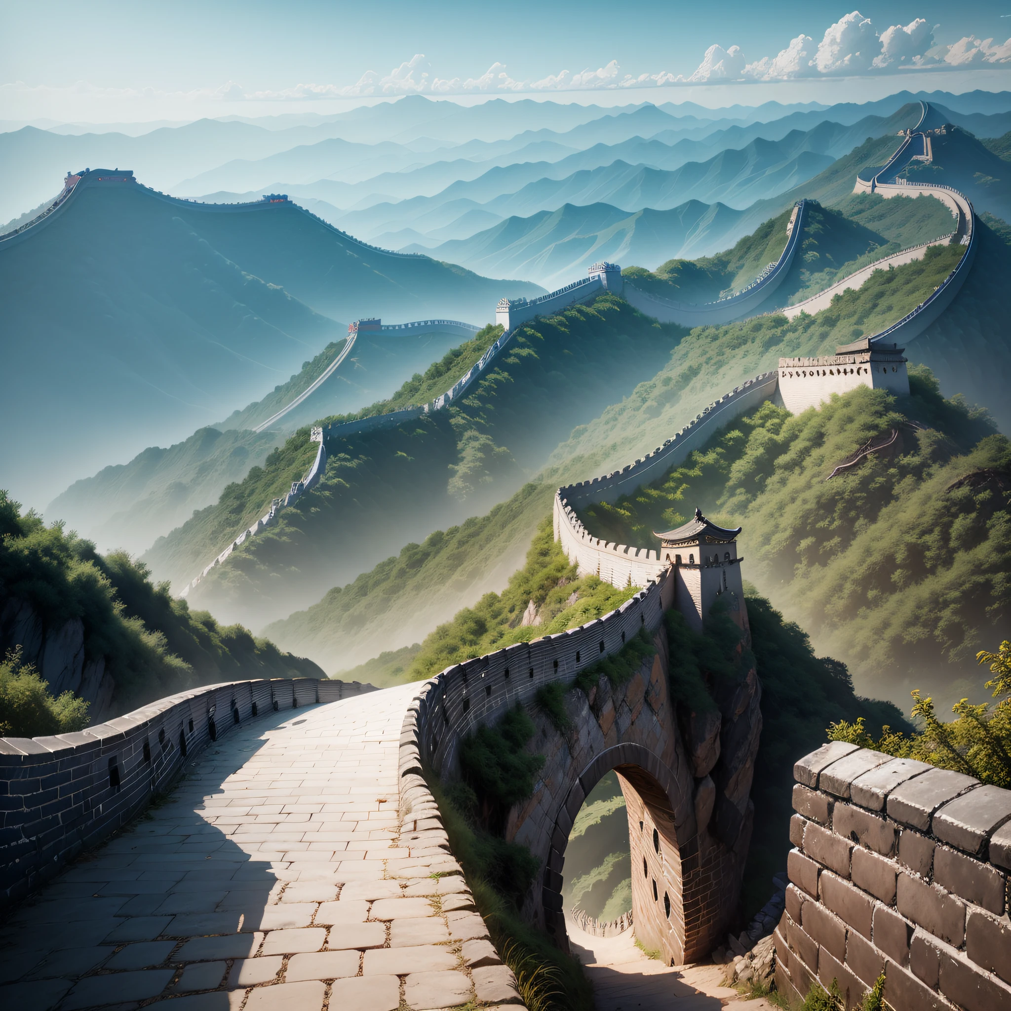 Panoramic view of the Great Wall of China