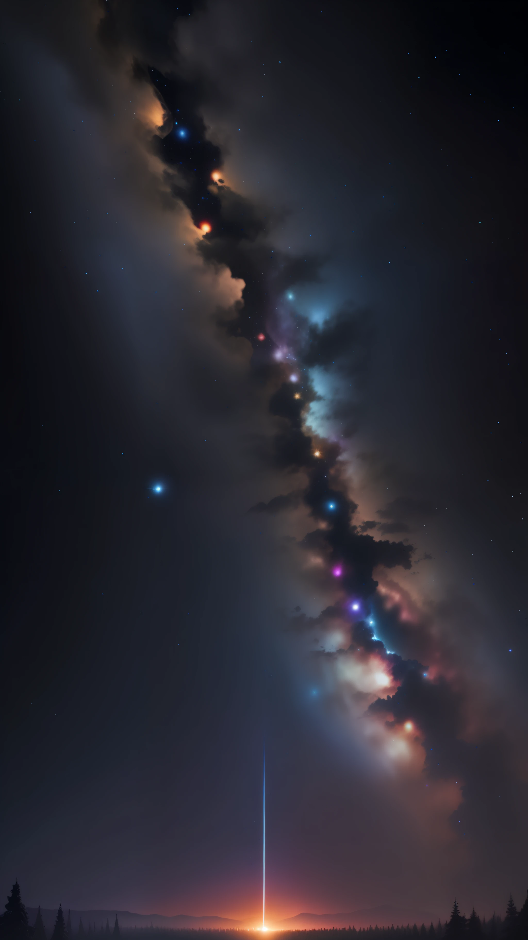 Milky Ways,Space,colorful galaxy,high resolution, high quality,dark night
