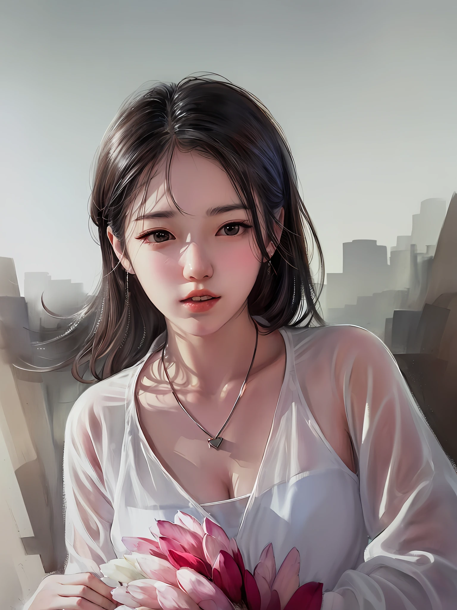 There was a woman sitting on the couch,Wearing a necklace, 38 years old, xintong chen, 2 , 2 9 years old old, 3 2 - yeathor li zhang, Zhang Wanting, Qiu Fang, Yun Ling, 3 6 years old, wenfei ye, pengzhen Qifeng