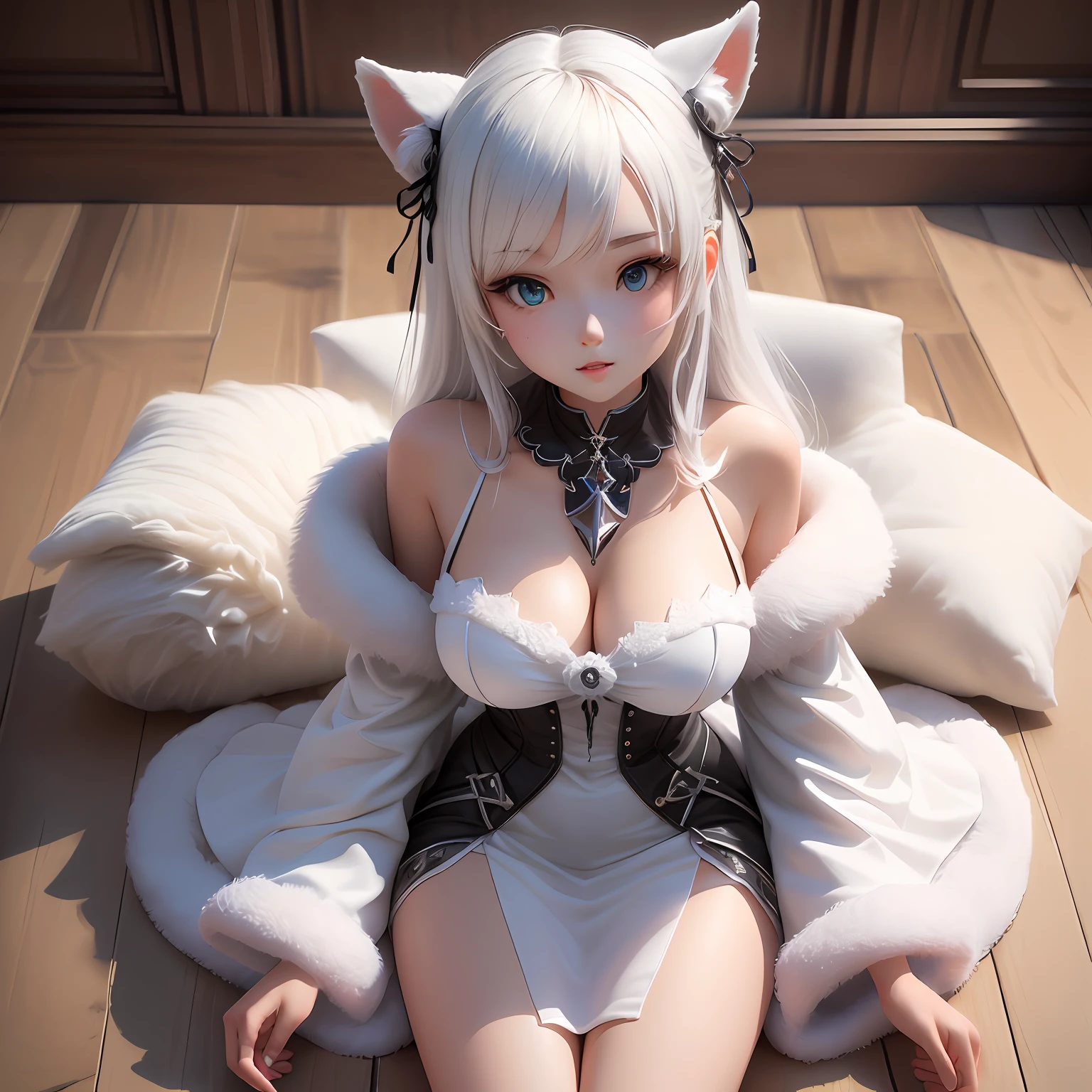 White Fur 3D Masterpiece Cute Exquisite Luxury