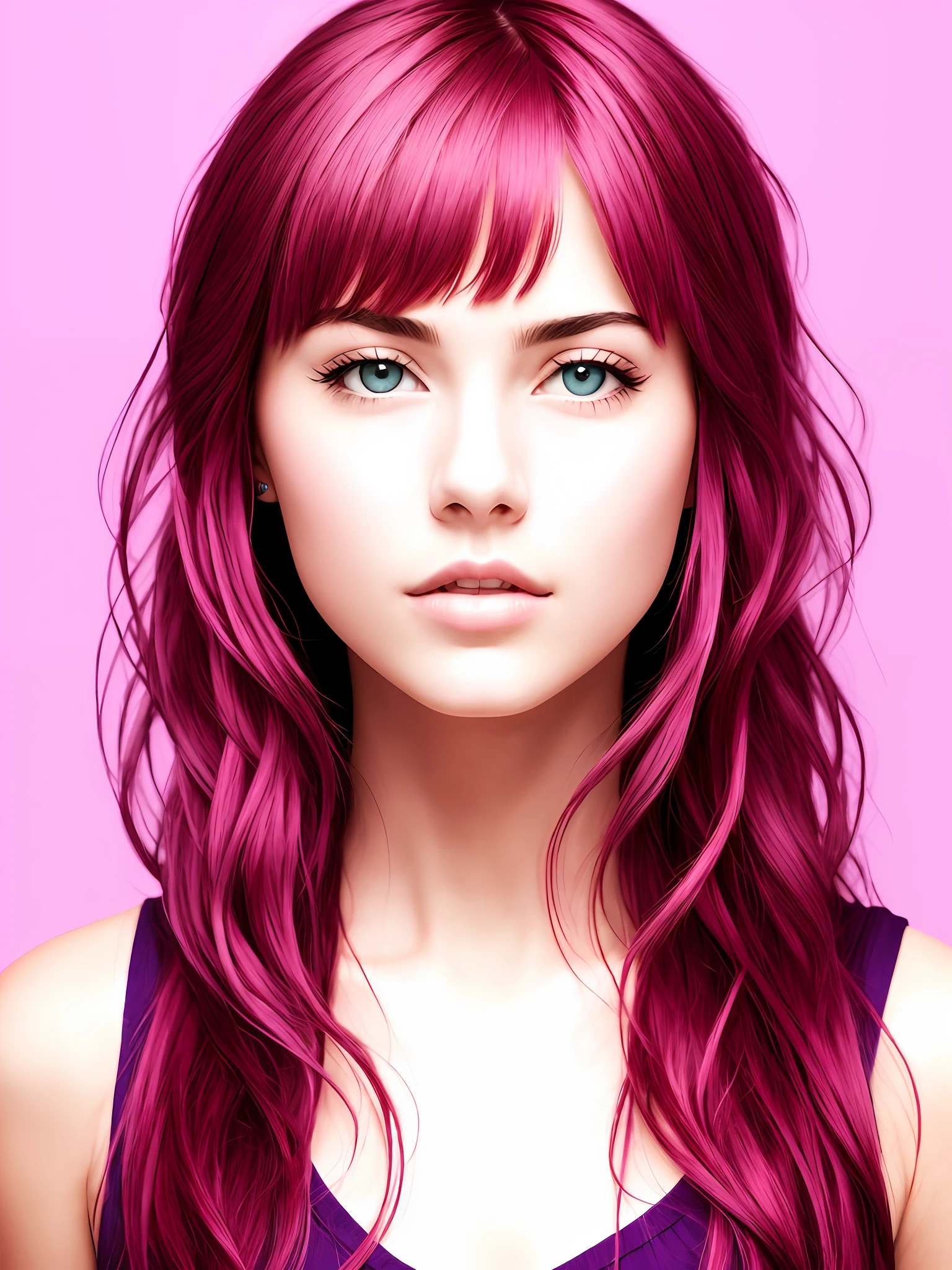 realisticlying,Pretty girl,A pink-haired,Highest image quality,nakeness