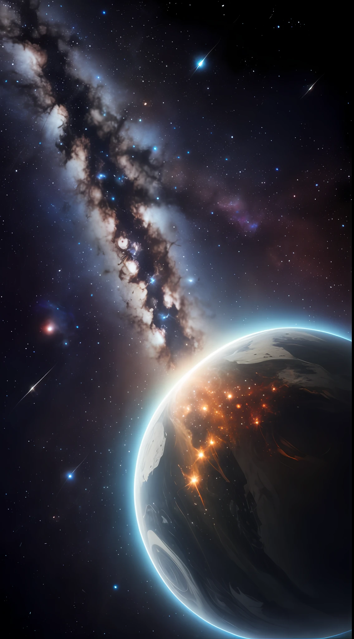 masterpiece, best quality, high quality, extremely detailed CG unity 8k wallpaper, Depth of Field, HDR,,Photorealistic,extremely detailed, Intricate, High Detail, universe, space, galaxy, stars, planets, astronomy, cosmos, celestial, nebula, black hole, solar system, cosmic rays, supernova, deep space, astronomical objects