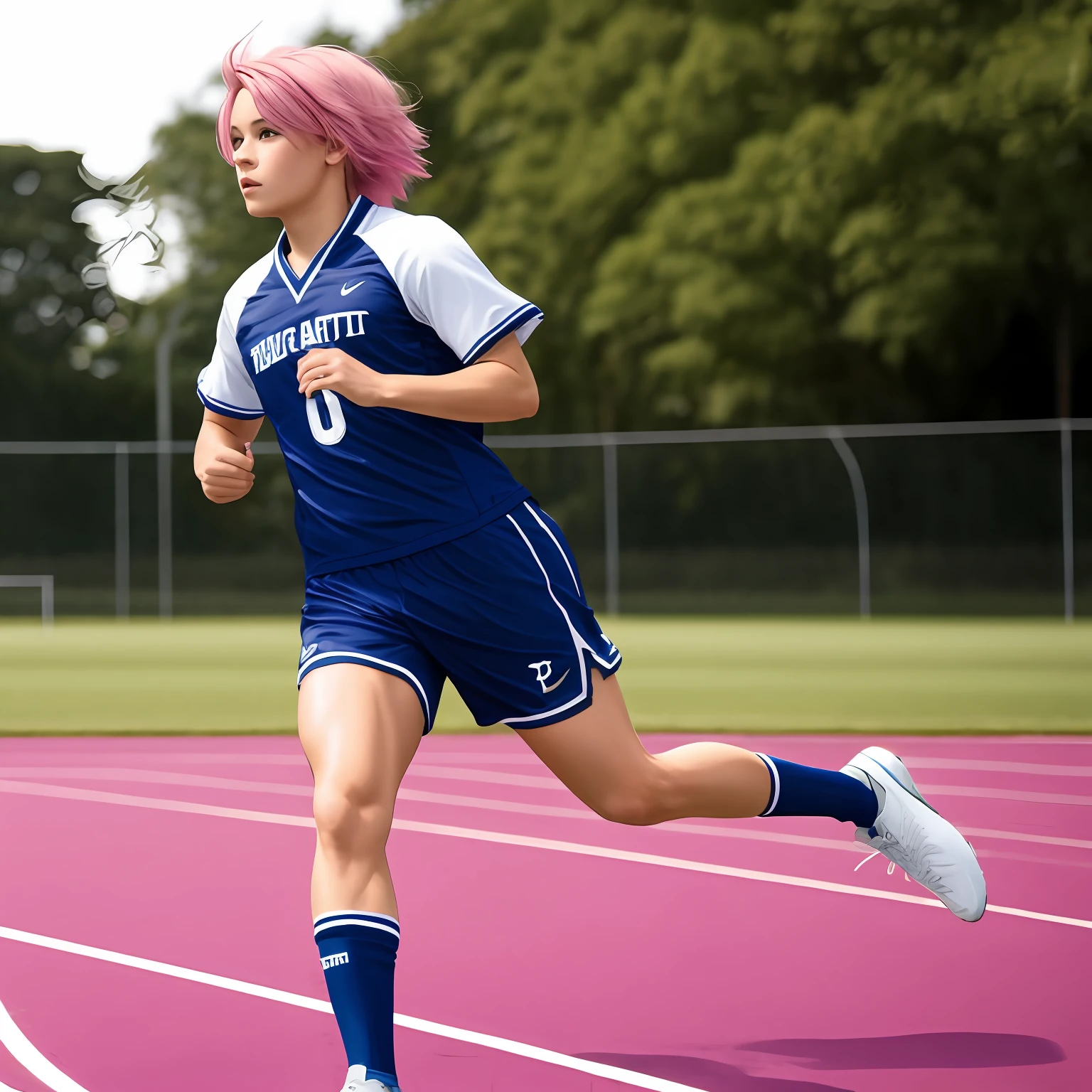 Pink hair,Bluecoat,Two-dimensional,athletic wear