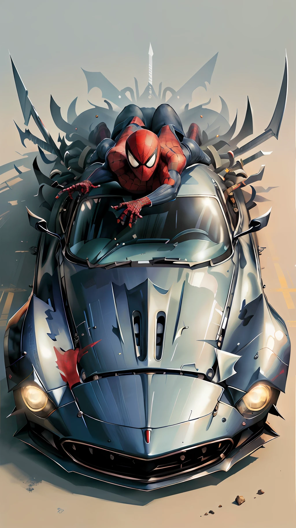 ManyBlades spiderman AI car
