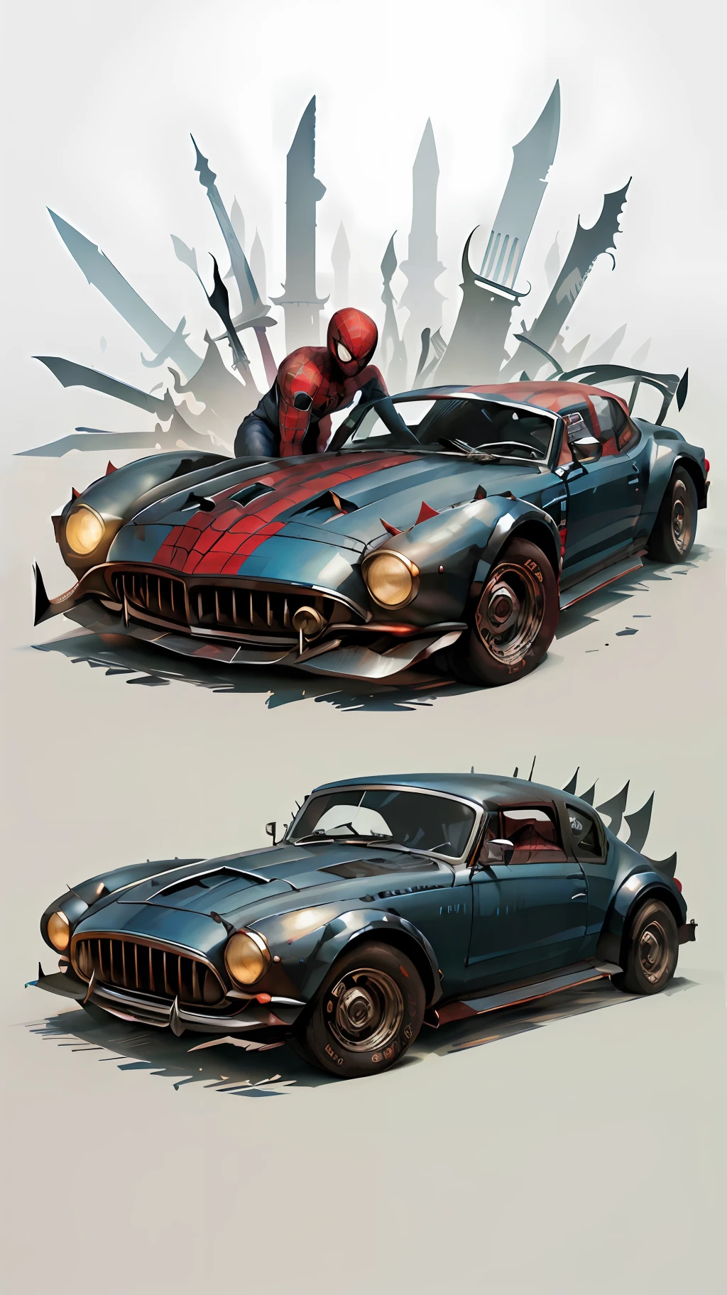 ManyBlades spiderman AI car