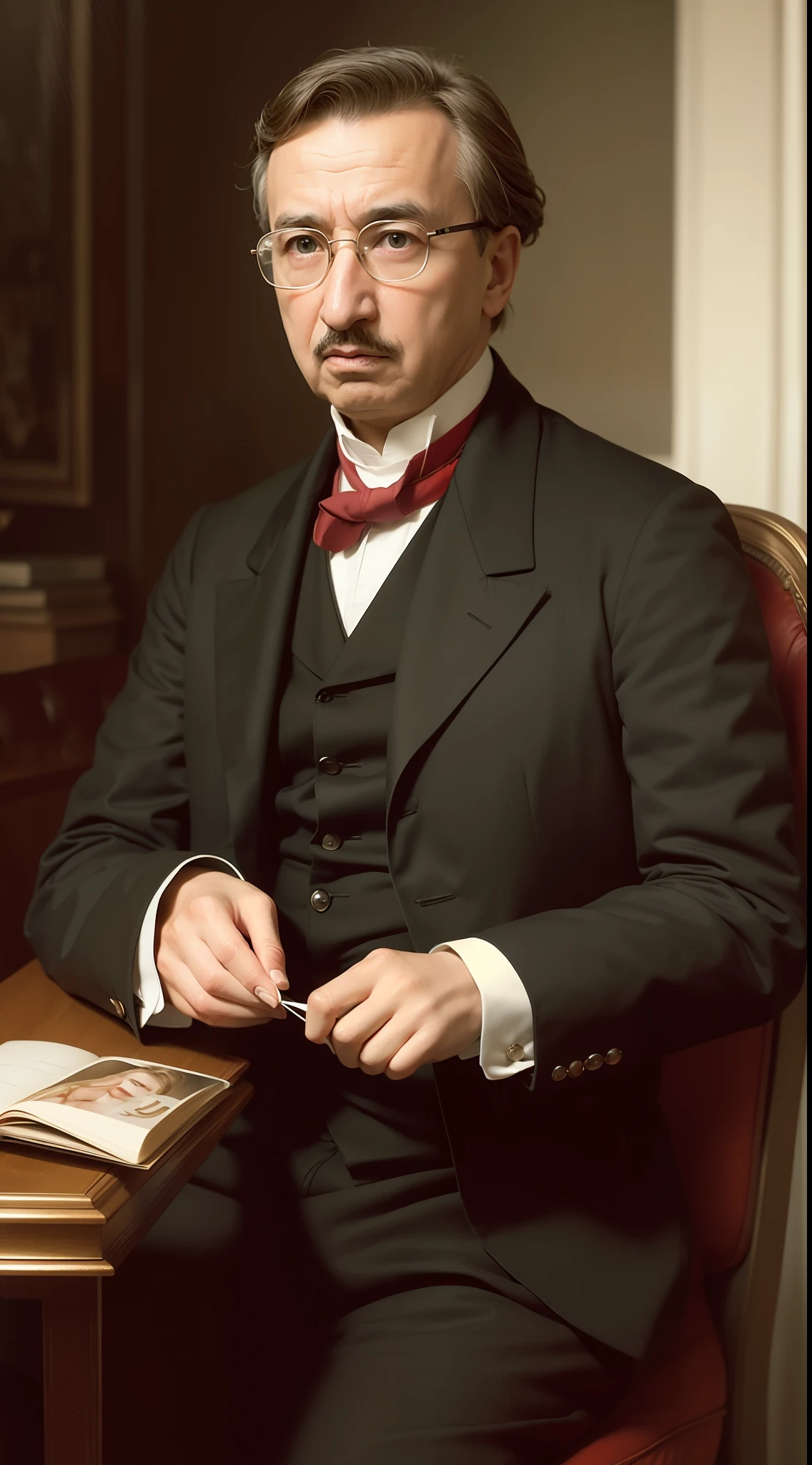 Realistic images,Reference real people,very high details,single,Friedrich August von Hayek