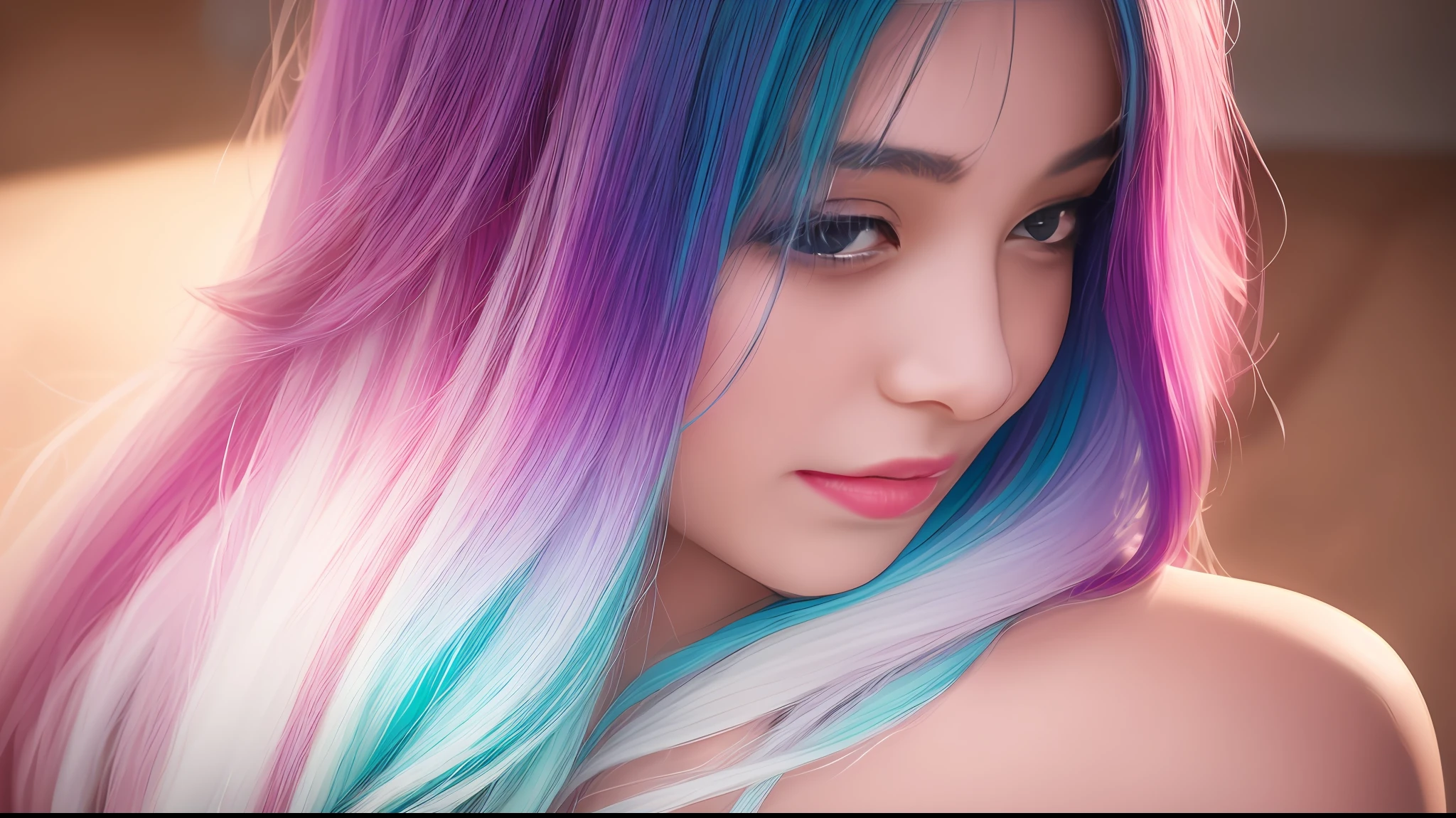 soul card, line,
 (disheveled hair),[orange hair:purple buttom hair:0.8],forehead,zoe,long hair,multicolored hair,blue and purple  eyes,,(colored inner hair:1.1),(gradient hair:1.1),[:purple hair:0.8], --auto
