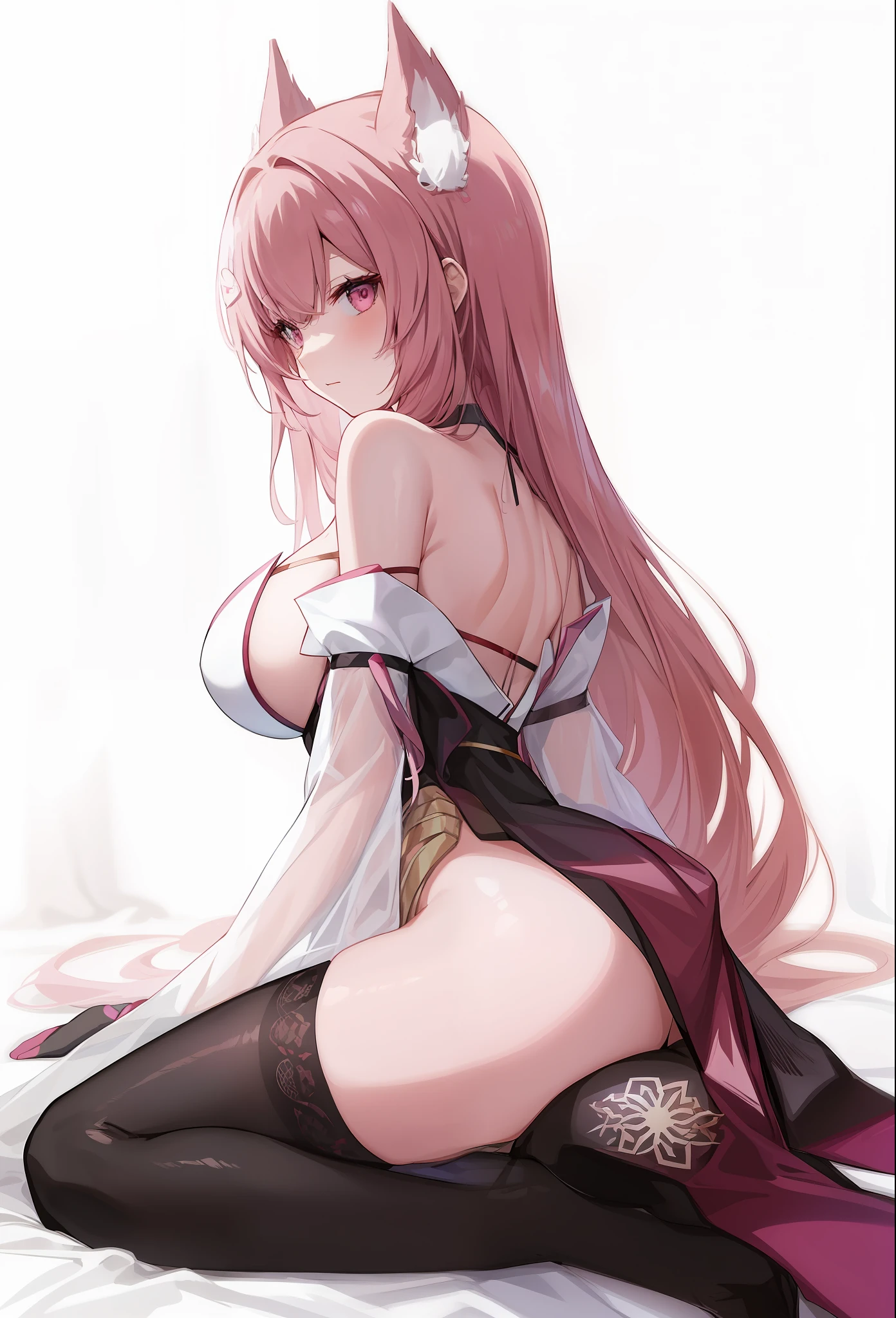 anime girl with pink hair and black stockings sitting on the floor, seductive anime girls, beautiful anime girl crouching, beautiful and seductive anime woman, (animemanga girl), Anime goddess, Best Rated on pixiv, attractive anime girls, Beautiful anime girl, cute anime waifu in a nice dress, | fine detail anime, anime best girl, beautiful anime woman, animemanga girl