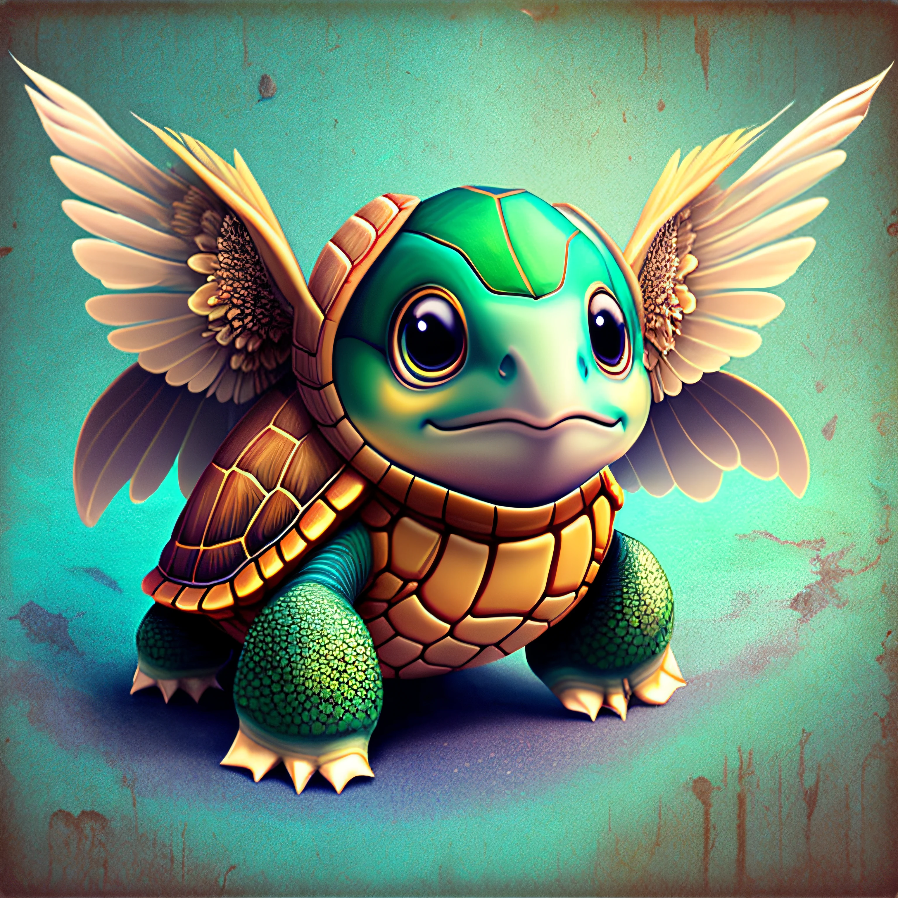 Cute turtle with wings --auto