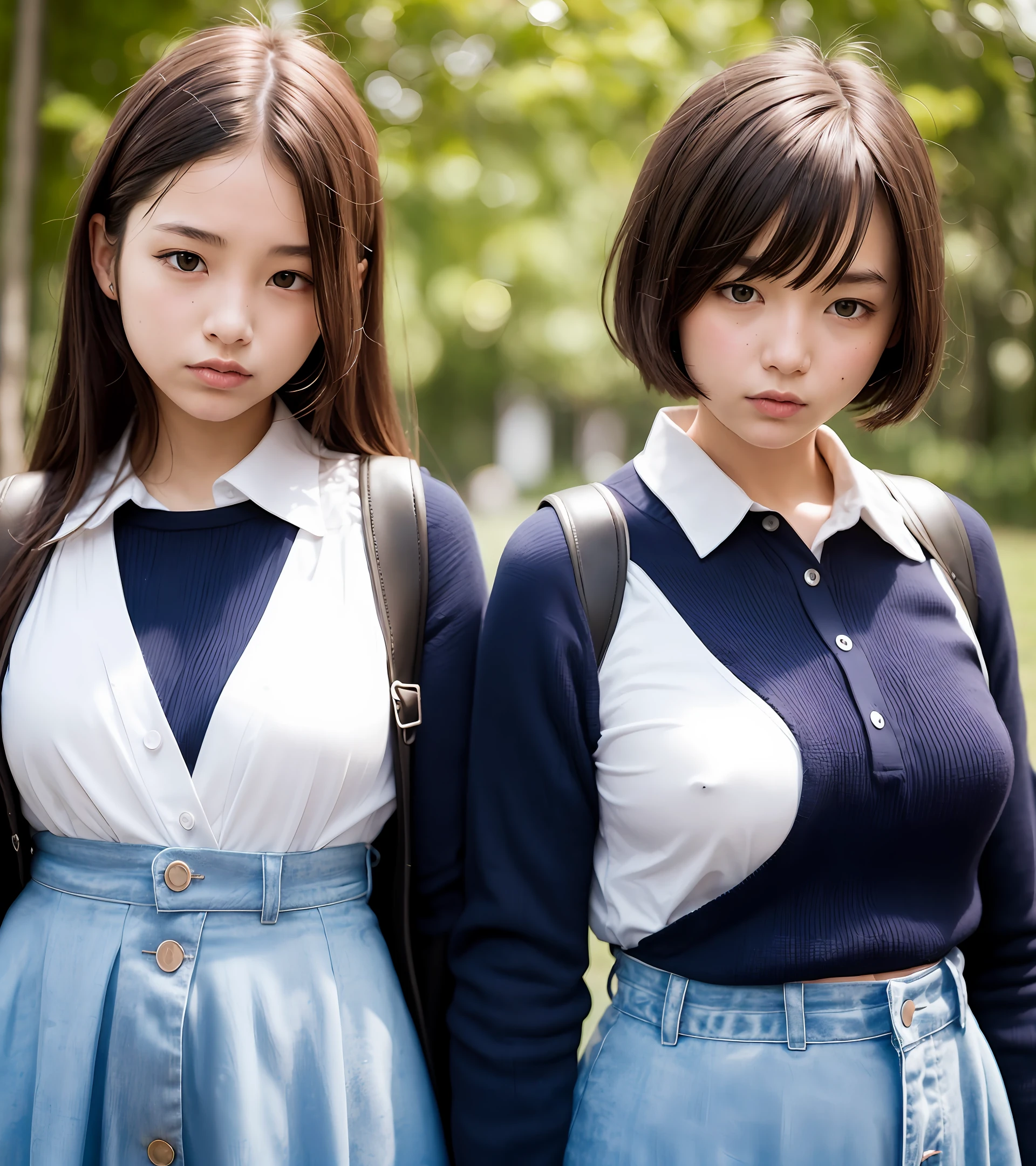 schoolgirls,hugetits,Upper body body,photorealestic