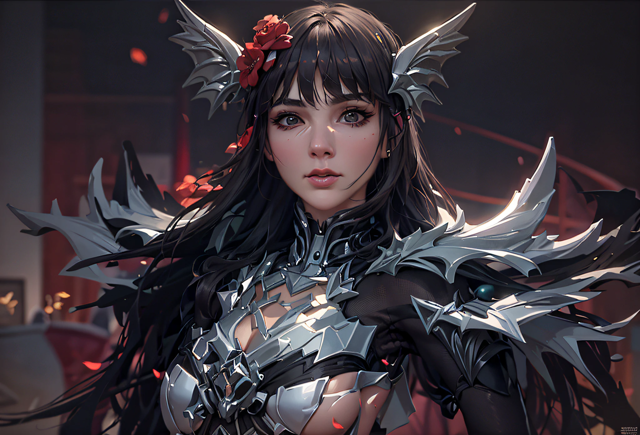 um close up de uma mulher com um traje rosa e uma flor rosa no cabelo, Ross Tran 8 K, Chengwei Pan em ArtStation, 3 d render arte do caractere 8 k, 2. 5 d cgi anime fantasia arte, fanart melhor artstation, CGSorthence e Fenghua Zhong, 4K fantasia detalhe, 8k arte detalhada de alta qualidade