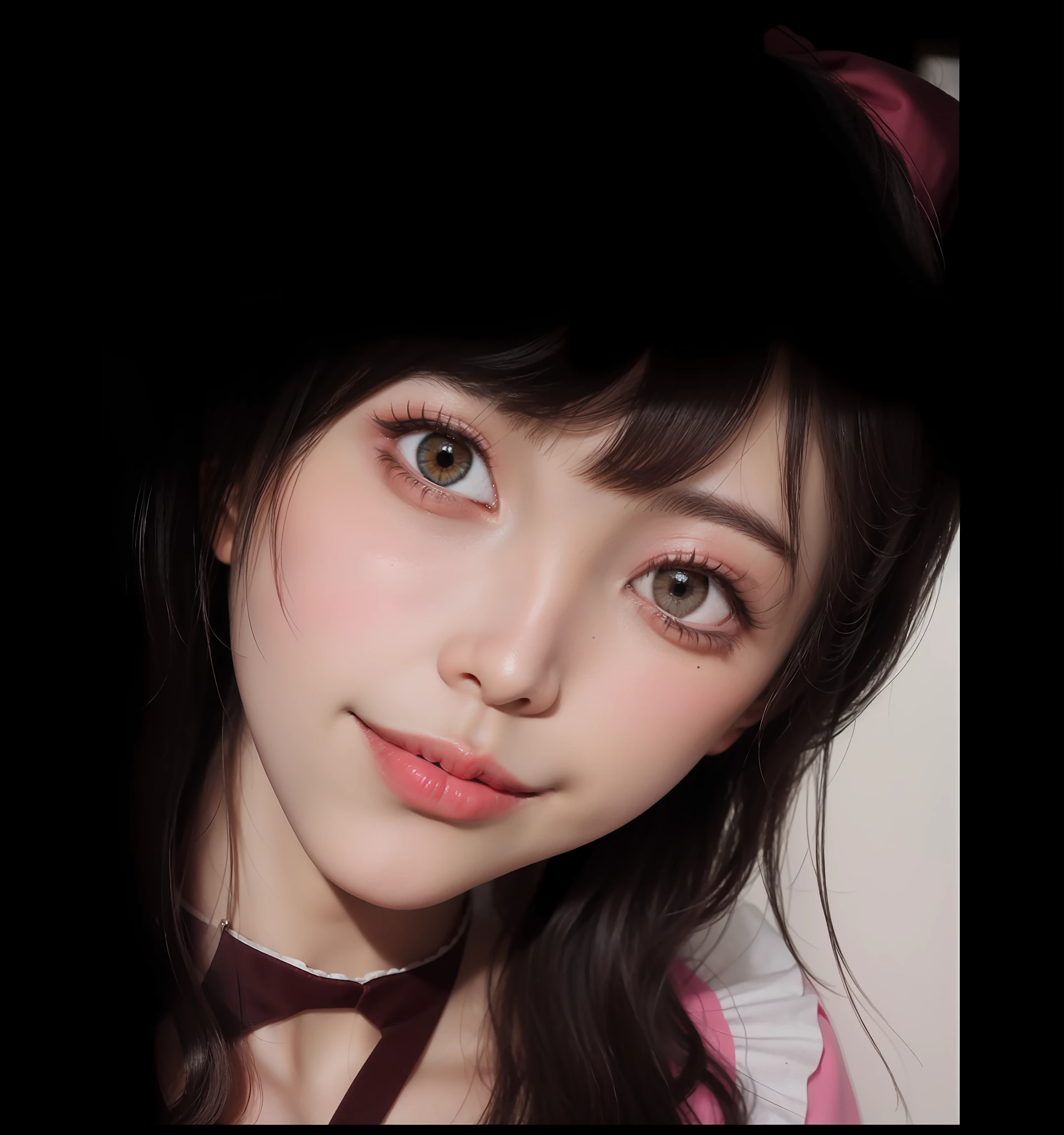 there is a woman with long hair and a pink shirt, hana alisa omer, cute beautiful, alanis guillen, beautiful cute, slight cute smile, cindy avelino, innocent smile, sweet and innocent, potrait, ruan cute vtuber, real ungine, she is about 1 6 years old, sweet smile, of an beautiful angel girl
