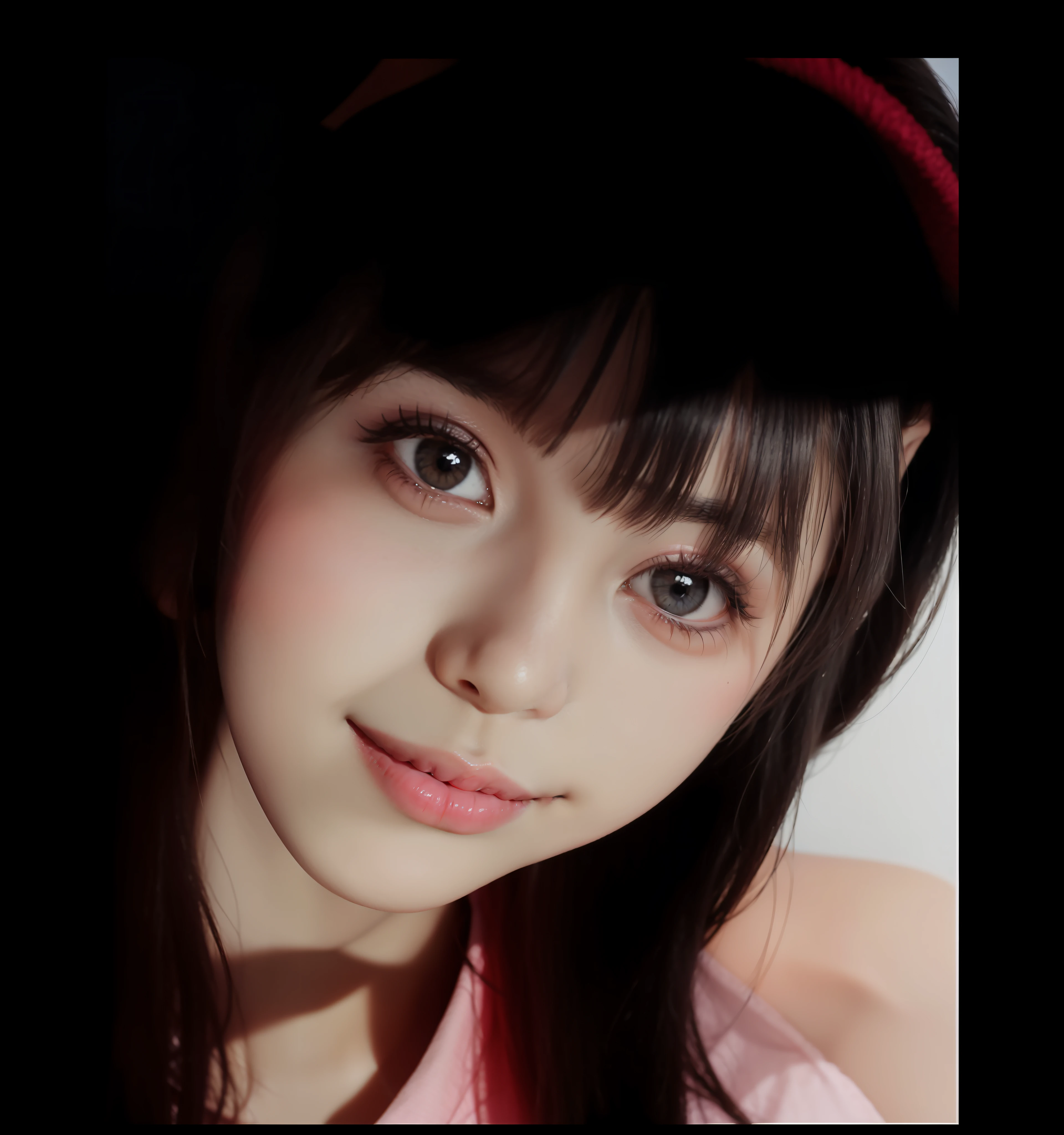 there is a woman with long hair and a pink shirt, hana alisa omer, cute beautiful, alanis guillen, beautiful cute, slight cute smile, cindy avelino, innocent smile, sweet and innocent, potrait, ruan cute vtuber, real ungine, she is about 1 6 years old, sweet smile, of an beautiful angel girl
