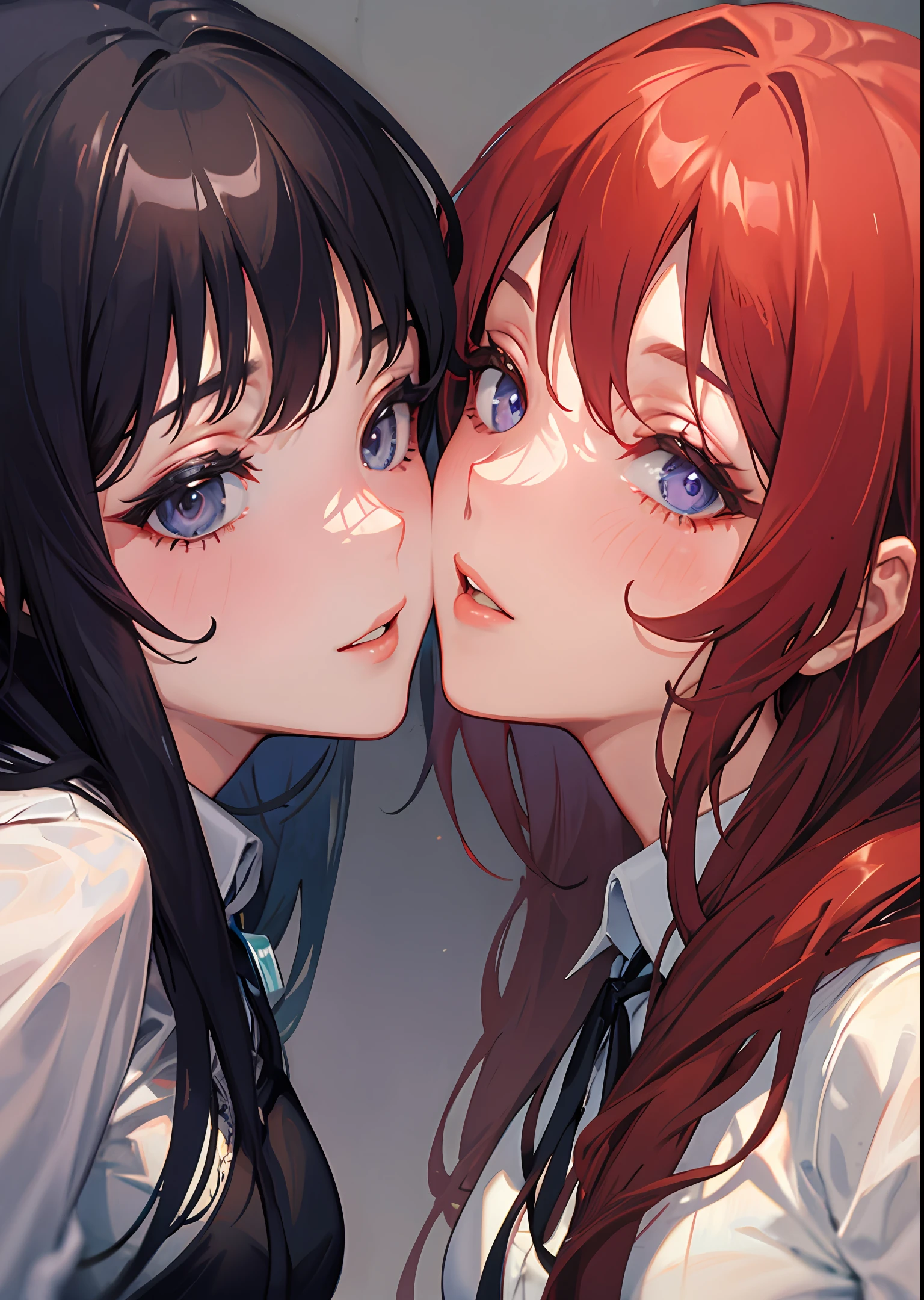 Two women kissing scene