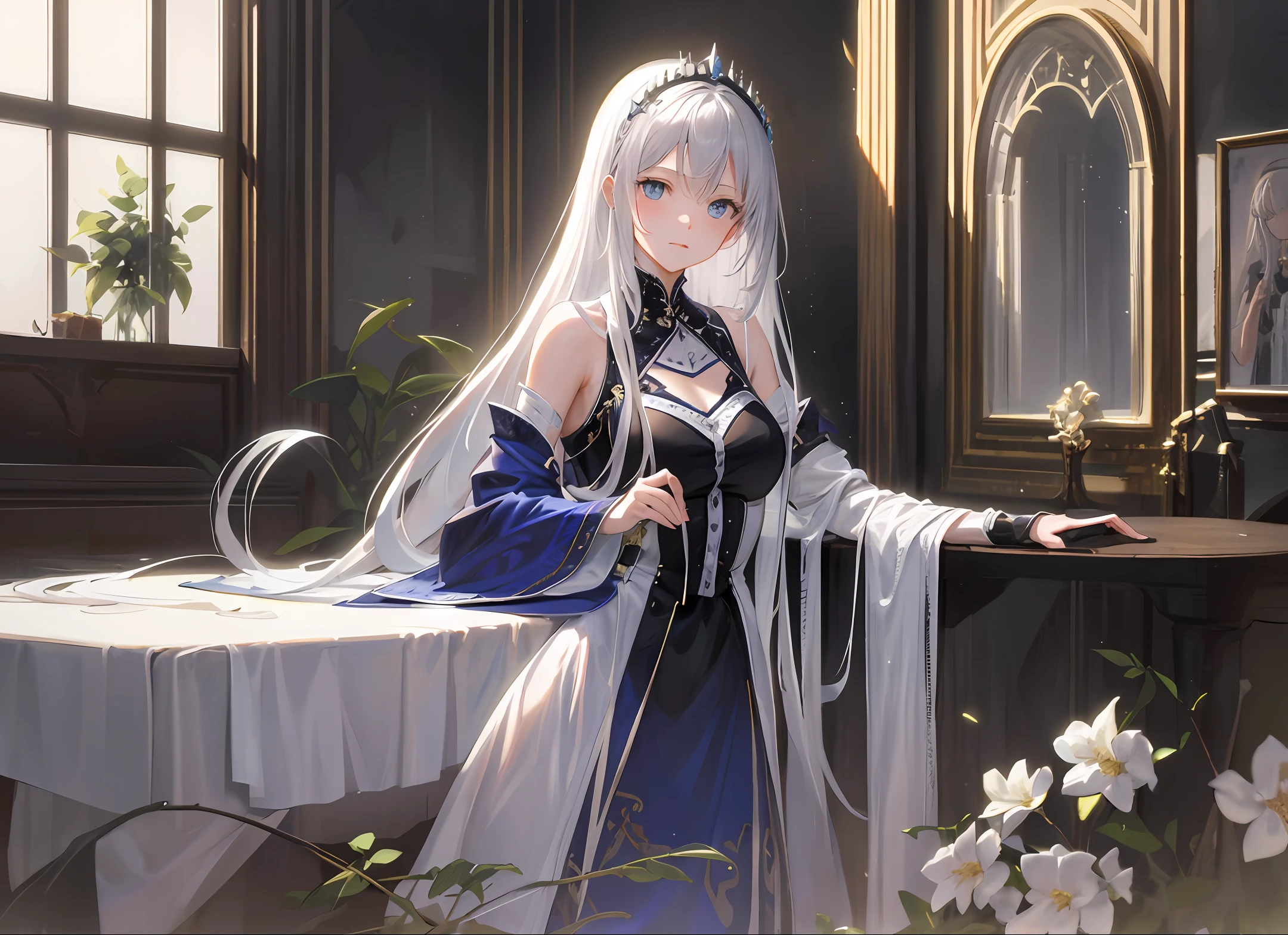 White-haired royal sister poor milk