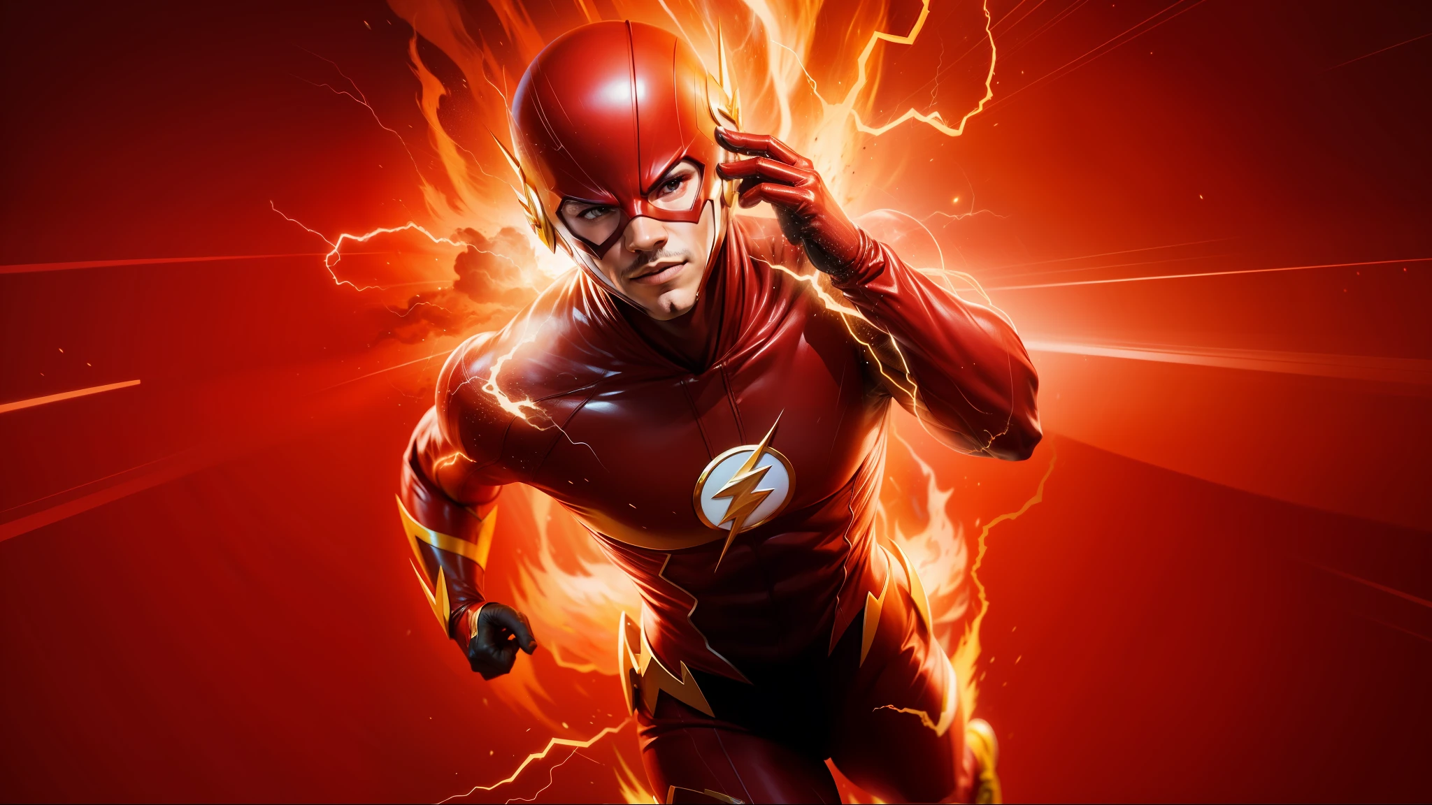 araffe the flash in the flash suit is running through the flames, the flash, flash image, textless, flash photo, flash photograph, flash enabled, flashy flash elegant, flash, steve harvey as the flash, flash on, emma watson as the flash, hd wallpaper, red lightning!!, direct flash, flashes, bright flash, flash explosions