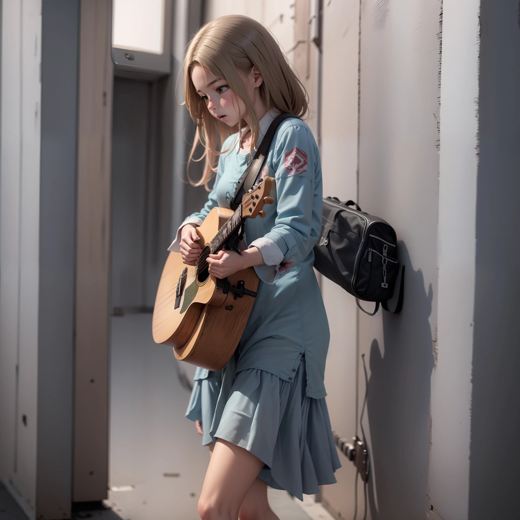 Girl playing guitar