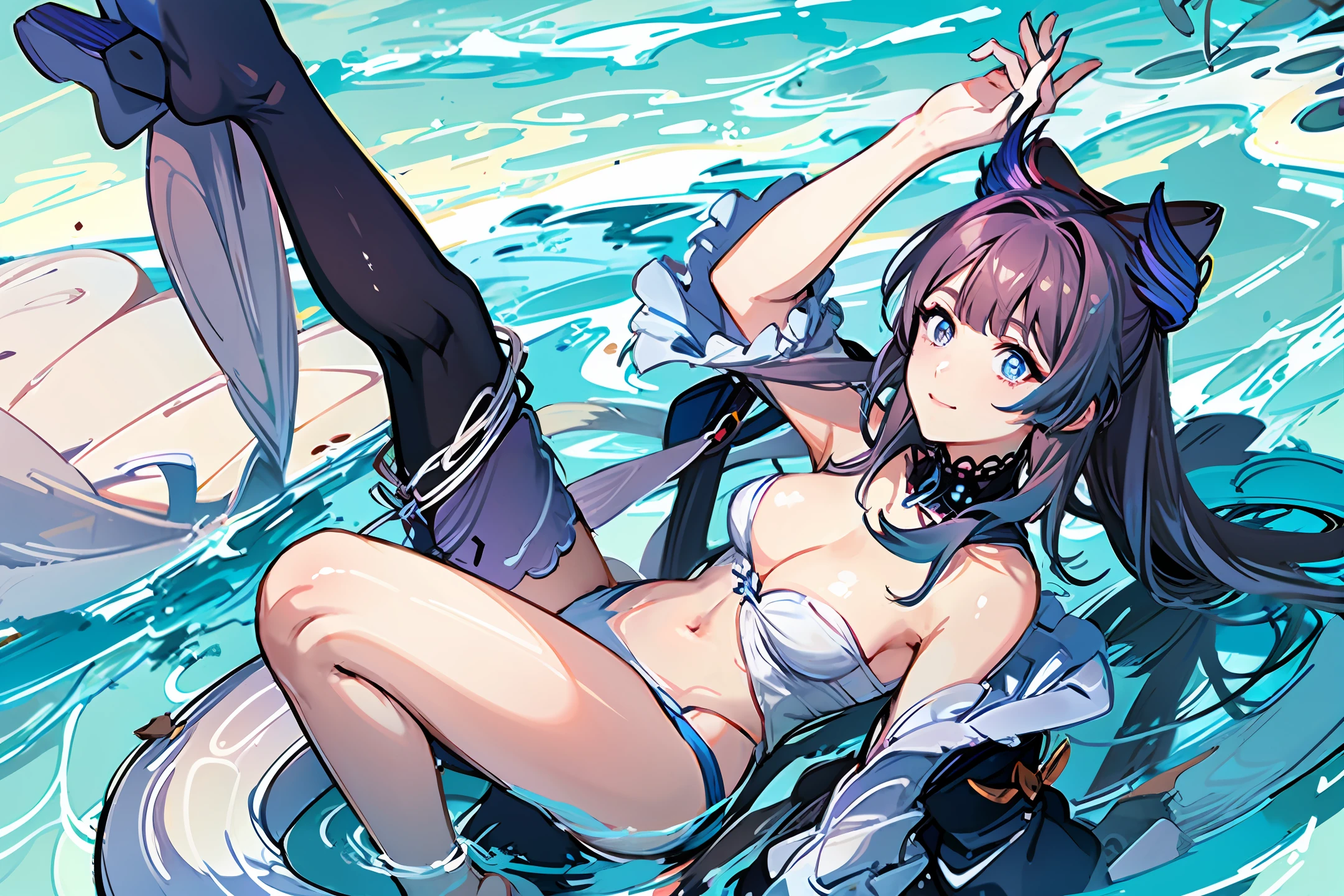 Kamisato Linghua wears a swimsuit