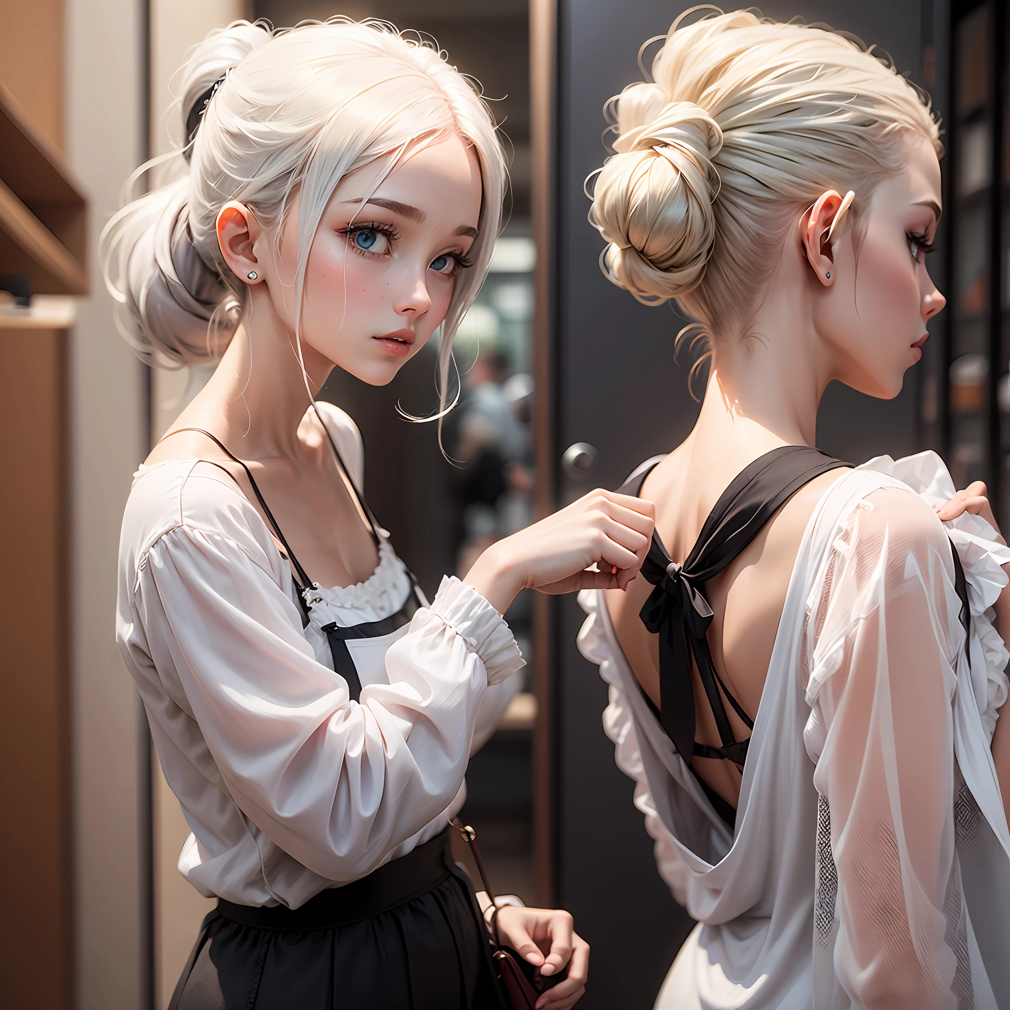 White silk ponytail --auto
