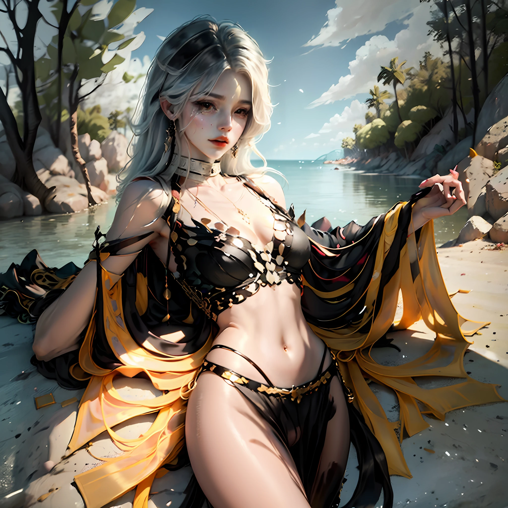 blacksilk,mediuml breasts,Whole body body photo,Sideways photo --auto