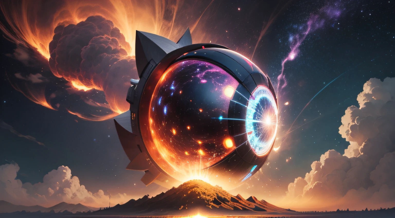 bola de energia, fogo roxo, universo