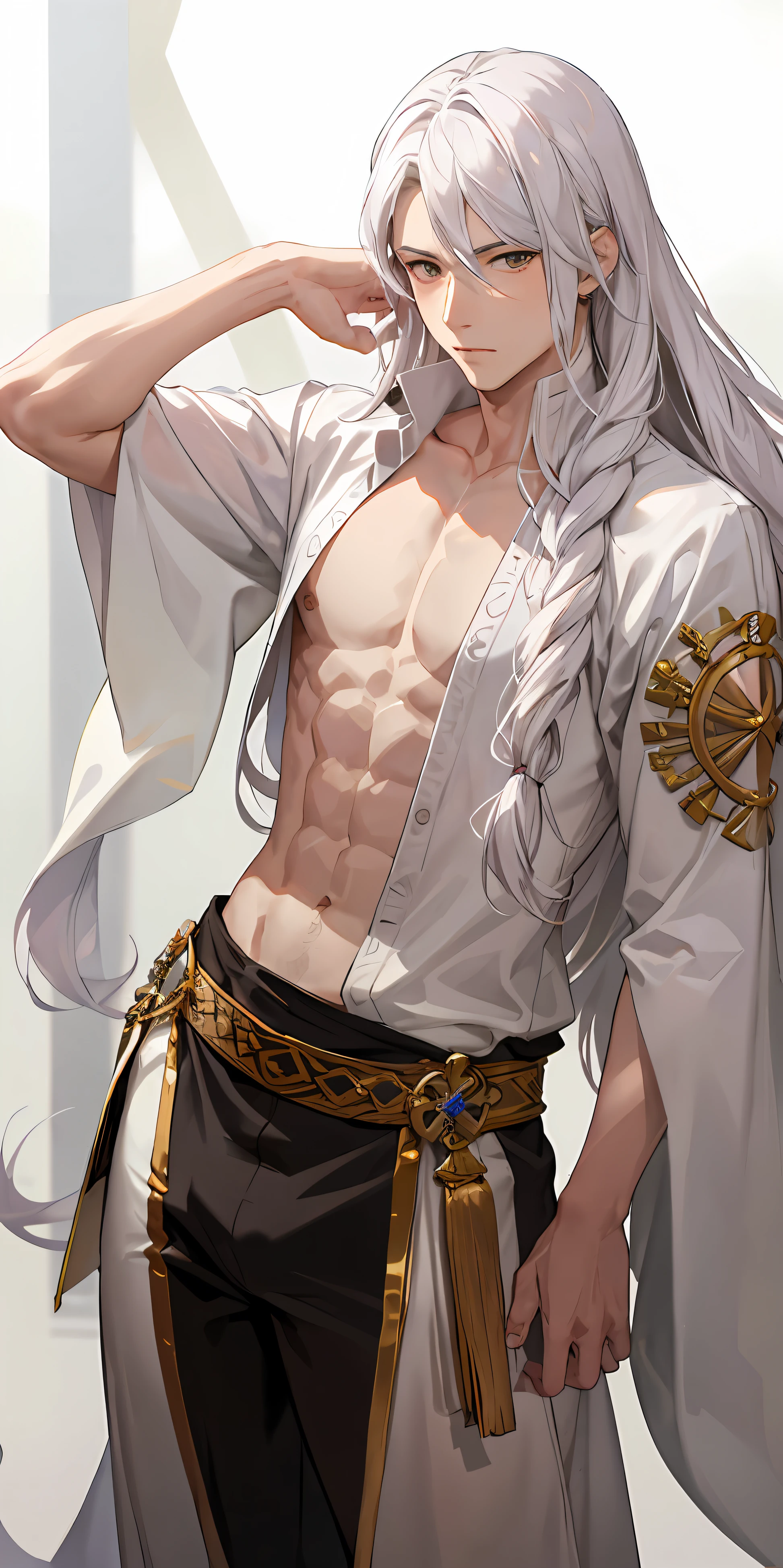 Genshin Kaedehara Manyo semi-nude male Thin muscle Shota