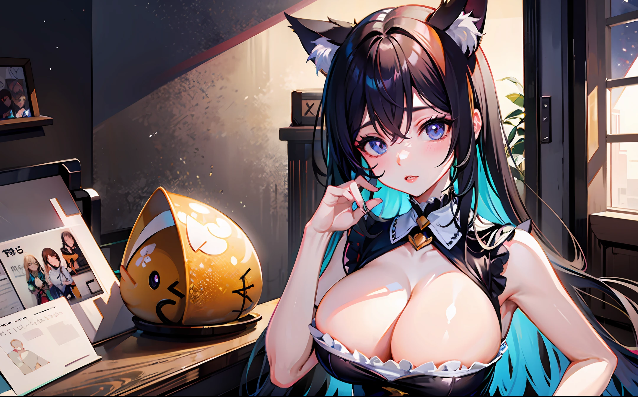 cat ear,whaite hair,Kizi,Two-dimensional,ta,anime big breast,weeping