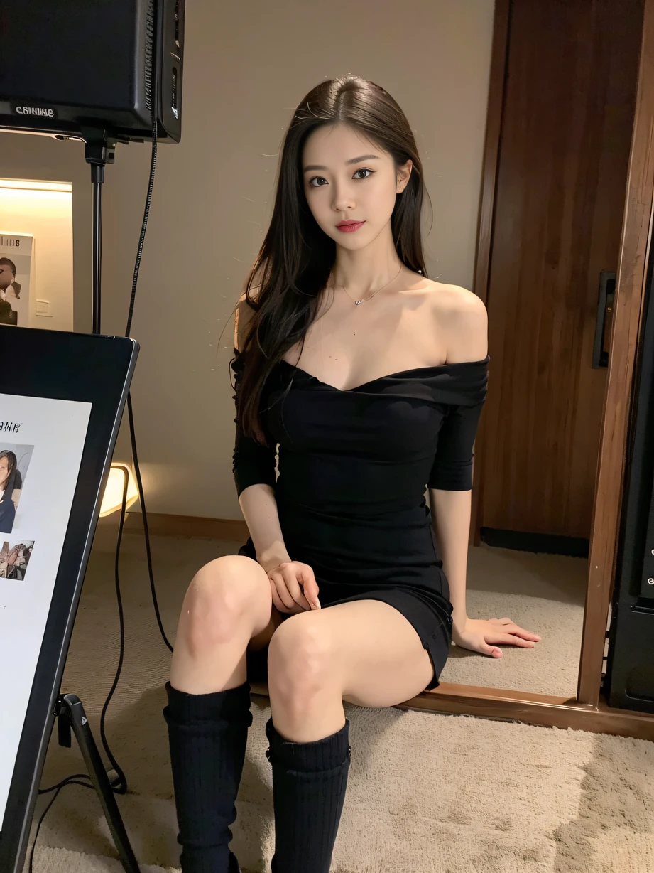 ,巨作, Best quality,8K, 超高分辨率,cinmatic lighting,Reallightandshadow,Cinema lenses,(beautidful eyes:1.1), ((中景 the scene is)),dynamicposes,goddes,sitted,libraryai