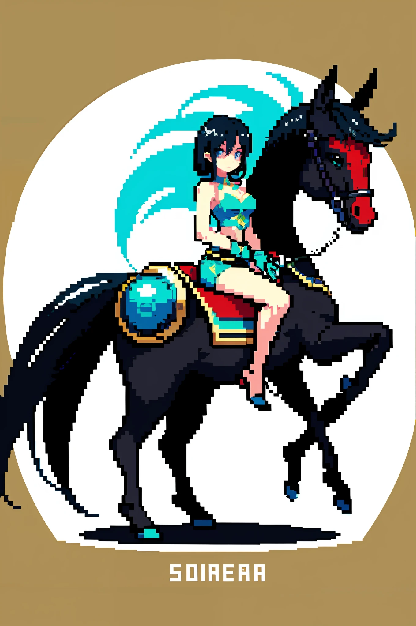 （tmasterpiece，top Quority，best qualtiy），pixivs，pixelart，1girll，full bodyesbian，Horsewoman