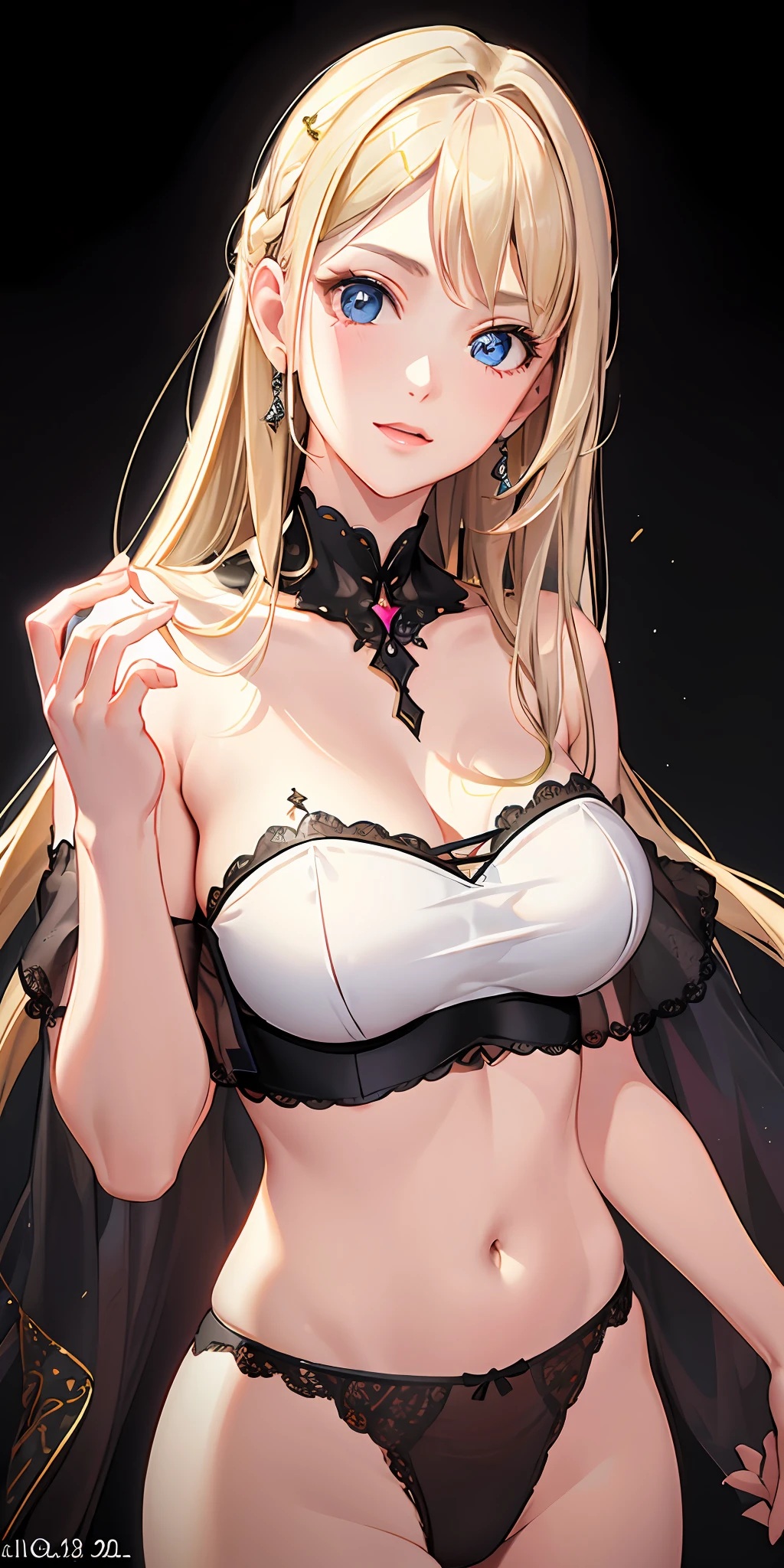 Kizi,With long blonde hair,Large breasts,full bodyesbian,blacksilk,high-heeled,adolable,delicated