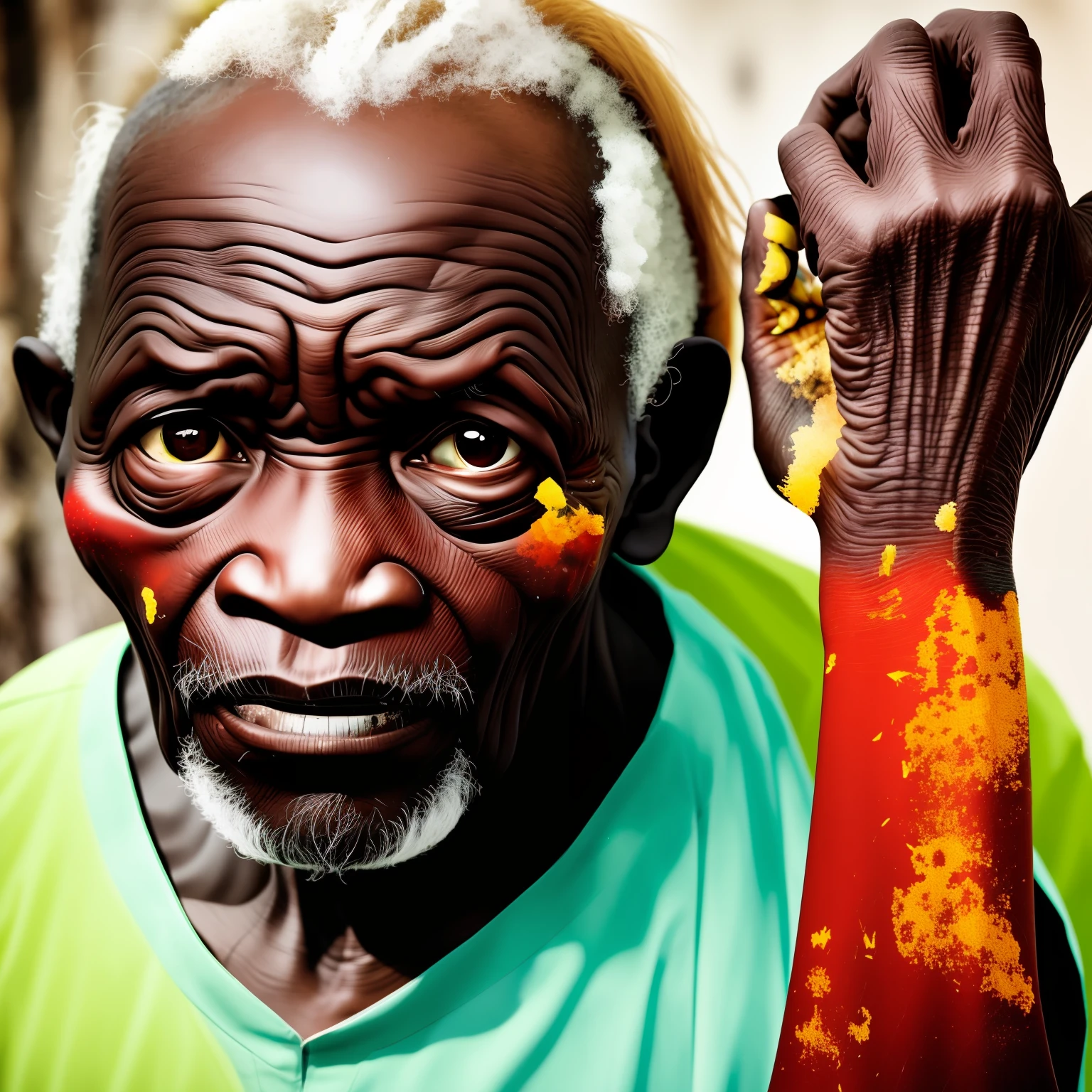 African elderly,gangrel,Skin ulceration,Furuncles in the eyes