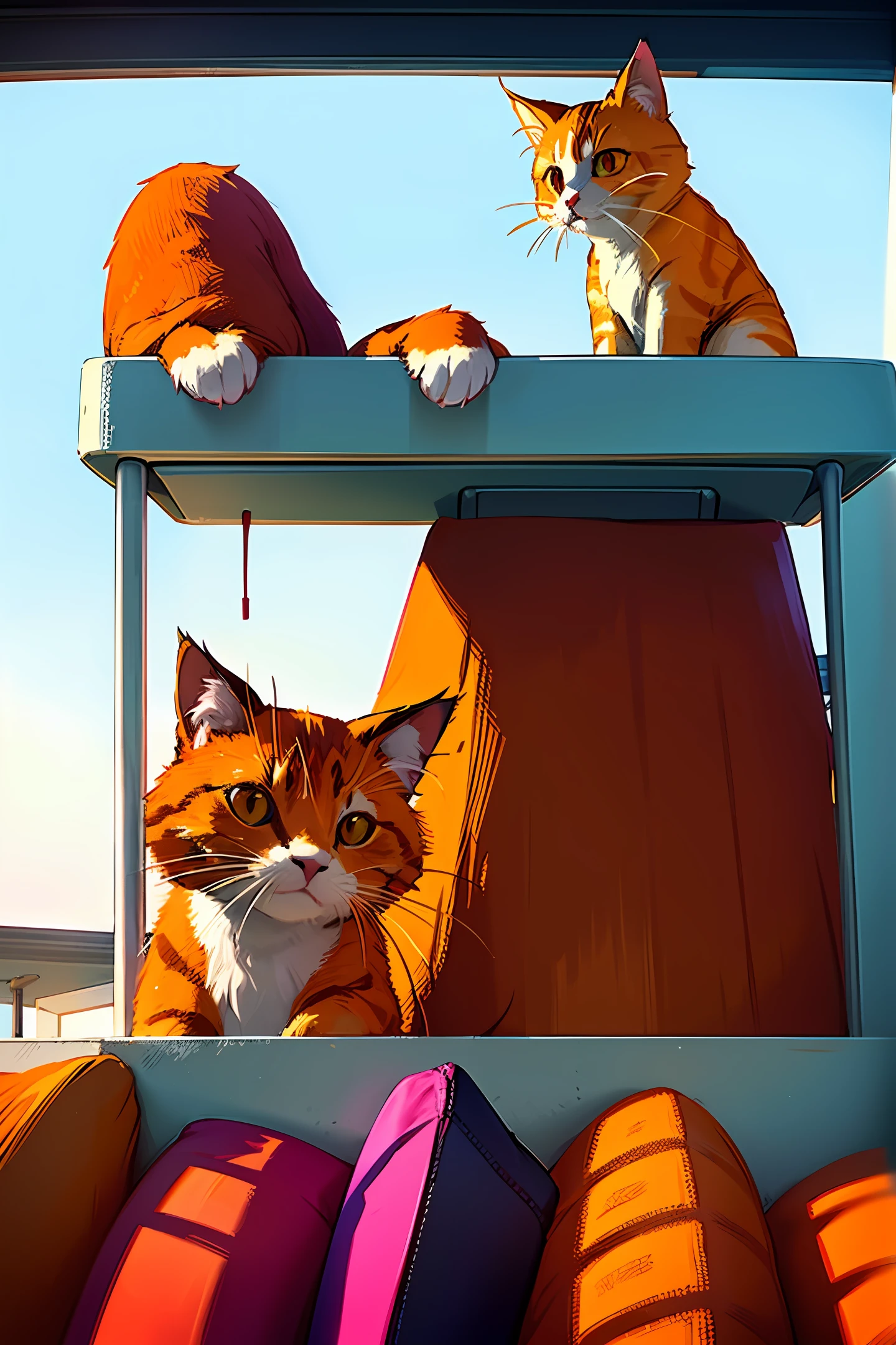 orange cat,Eat chips
