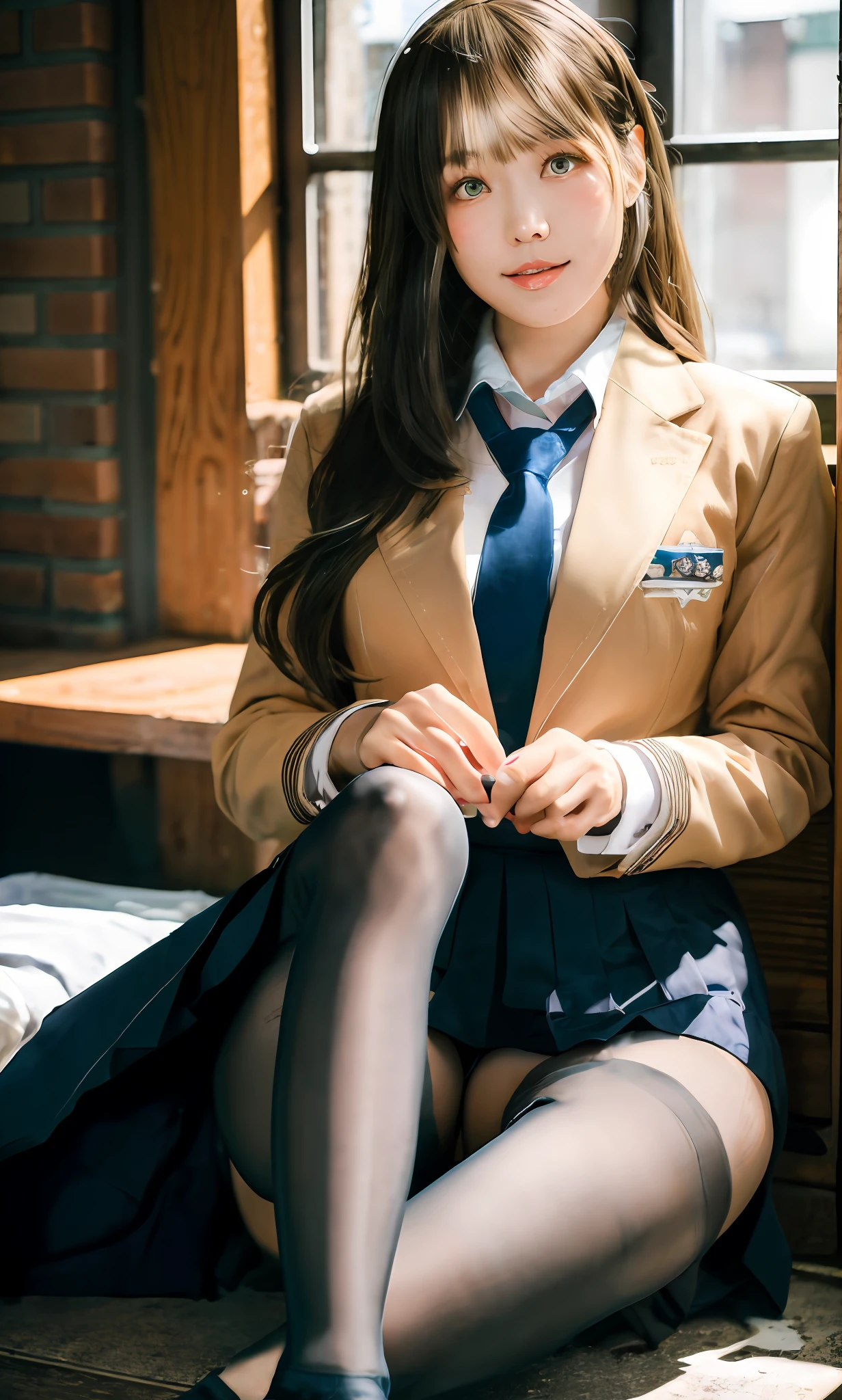 there is a woman sitting on a bench wearing a suit and tie, girl wearing uniform, wearing headmistress uniform, wearing a school uniform, wearing school uniform, school girl, jk uniform, wearing japanese school uniform, cute schoolgirl, dressed as schoolgirl, school uniform, japanese school uniform, a hyperrealistic schoolgirl, hyperrealistic schoolgirl, realistic schoolgirl