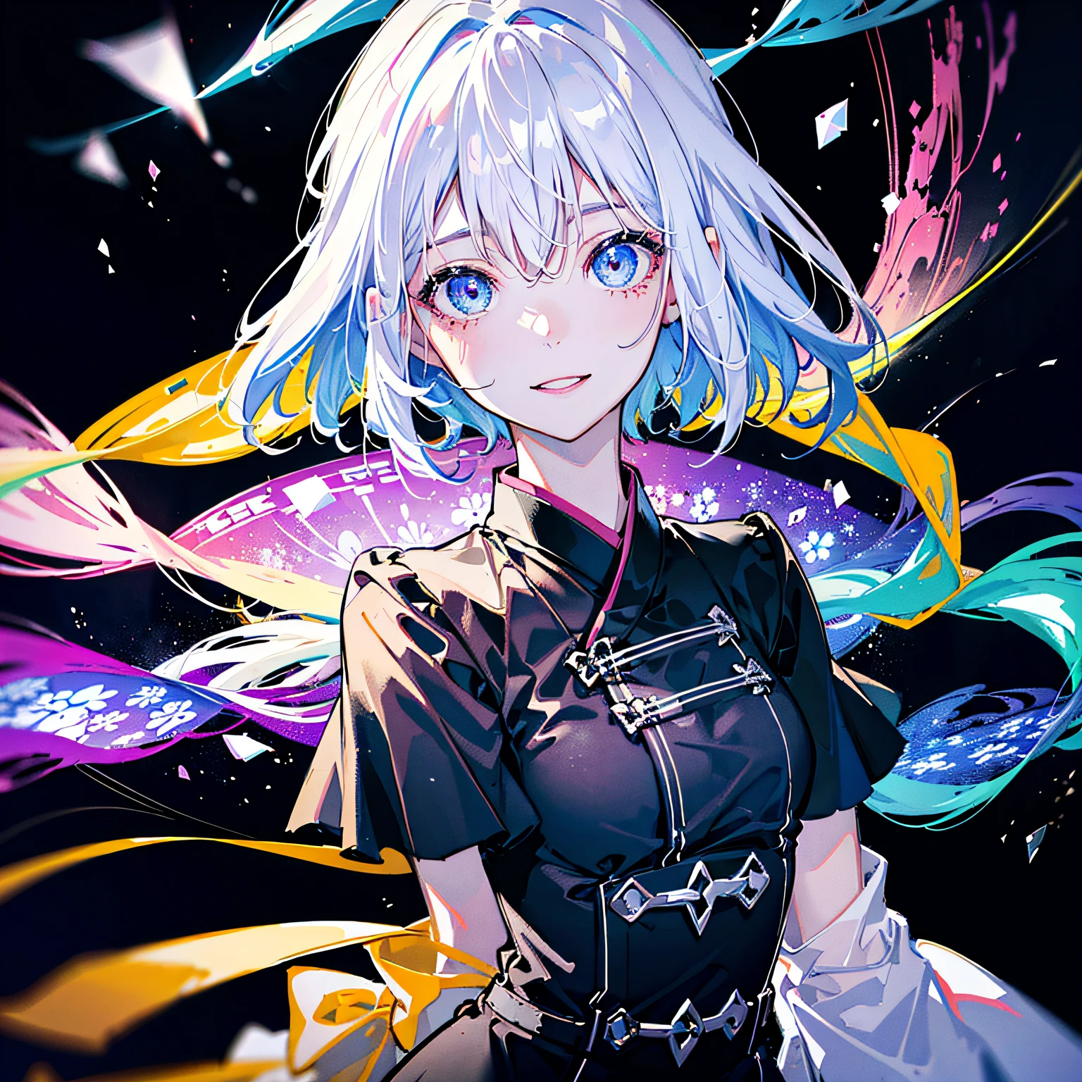 white color hair,bob-cut hair,teens girl,vibrancy,tmasterpiece,超高分辨率 --auto