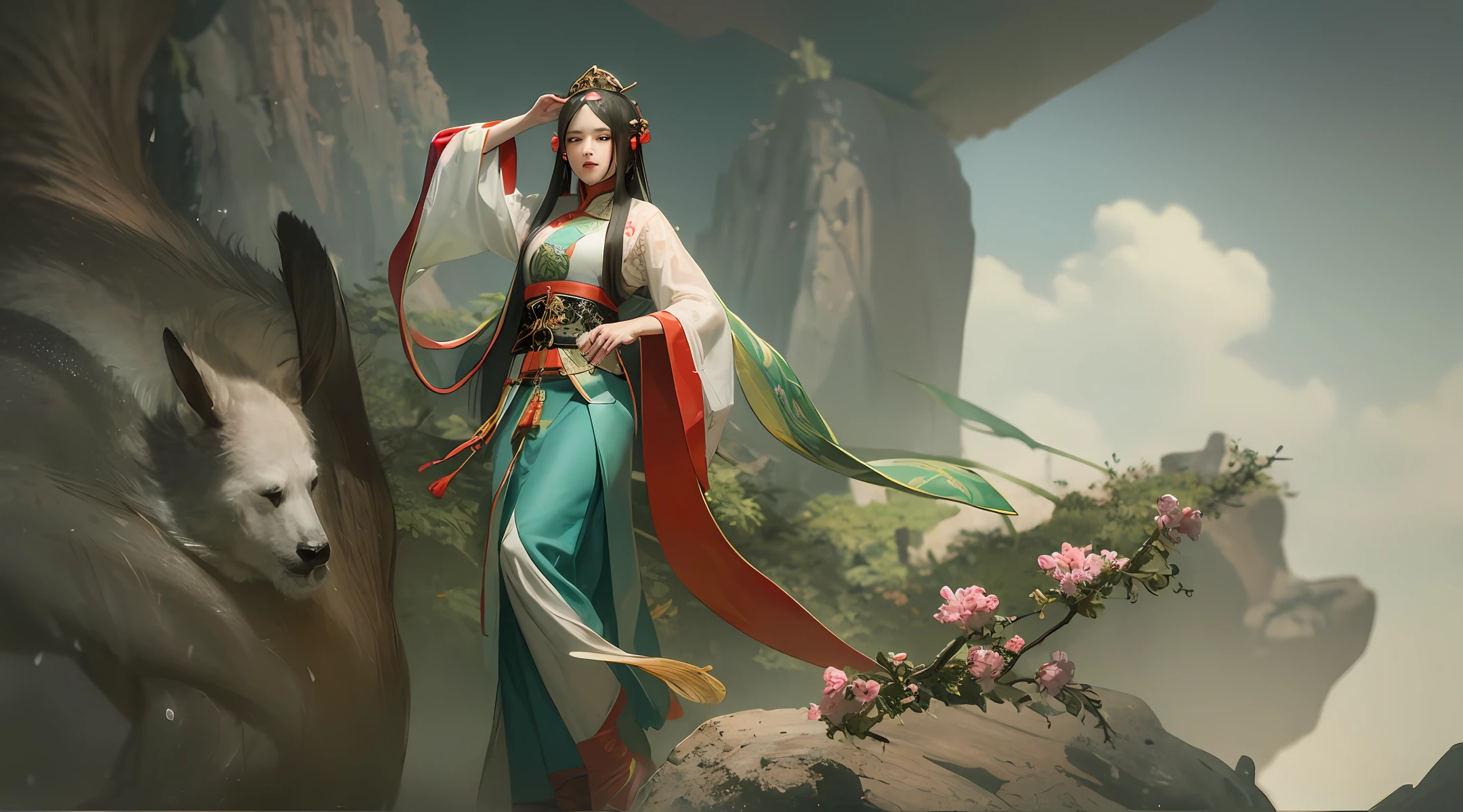 The Jade Emperor, an ancient Chinese god,k hd,Majestic and solemn,Wear a twelve-comb on the head