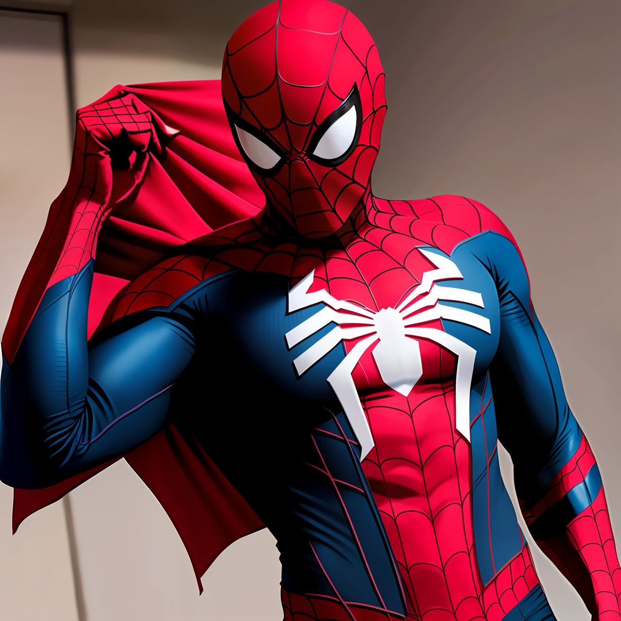 Spider-Man Miles' clothes were torn out of the pectoral muscles