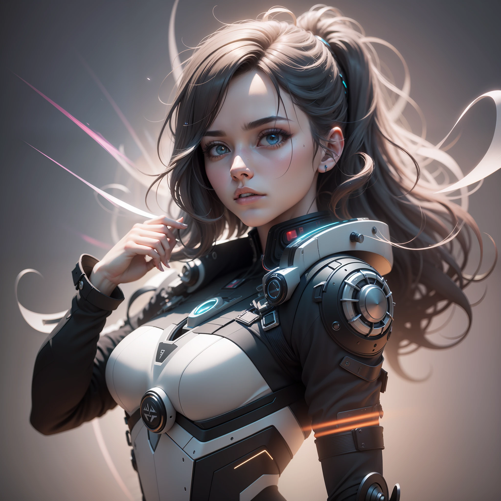 ((Best quality)), ((masterpiece)), (detailed:1.4), 3D, an image of a beautiful cyberpunk female with thick voluminous hair,light particles, pure energy chaos antitech,HDR (High Dynamic Range),Ray Tracing,NVIDIA RTX,Super-Resolution,Unreal 5,Subsurface scattering,PBR Texturing,Post-processing,Anisotropic Filtering,Depth-of-field,Maximum clarity and sharpness,Multi-layered textures,Albedo and Specular maps,Surface shading,Accurate simulation of light-material interaction,Perfect proportions,Octane Render,Two-tone lighting,Wide aperture,Low ISO,White balance,Rule of thirds,8K RAW