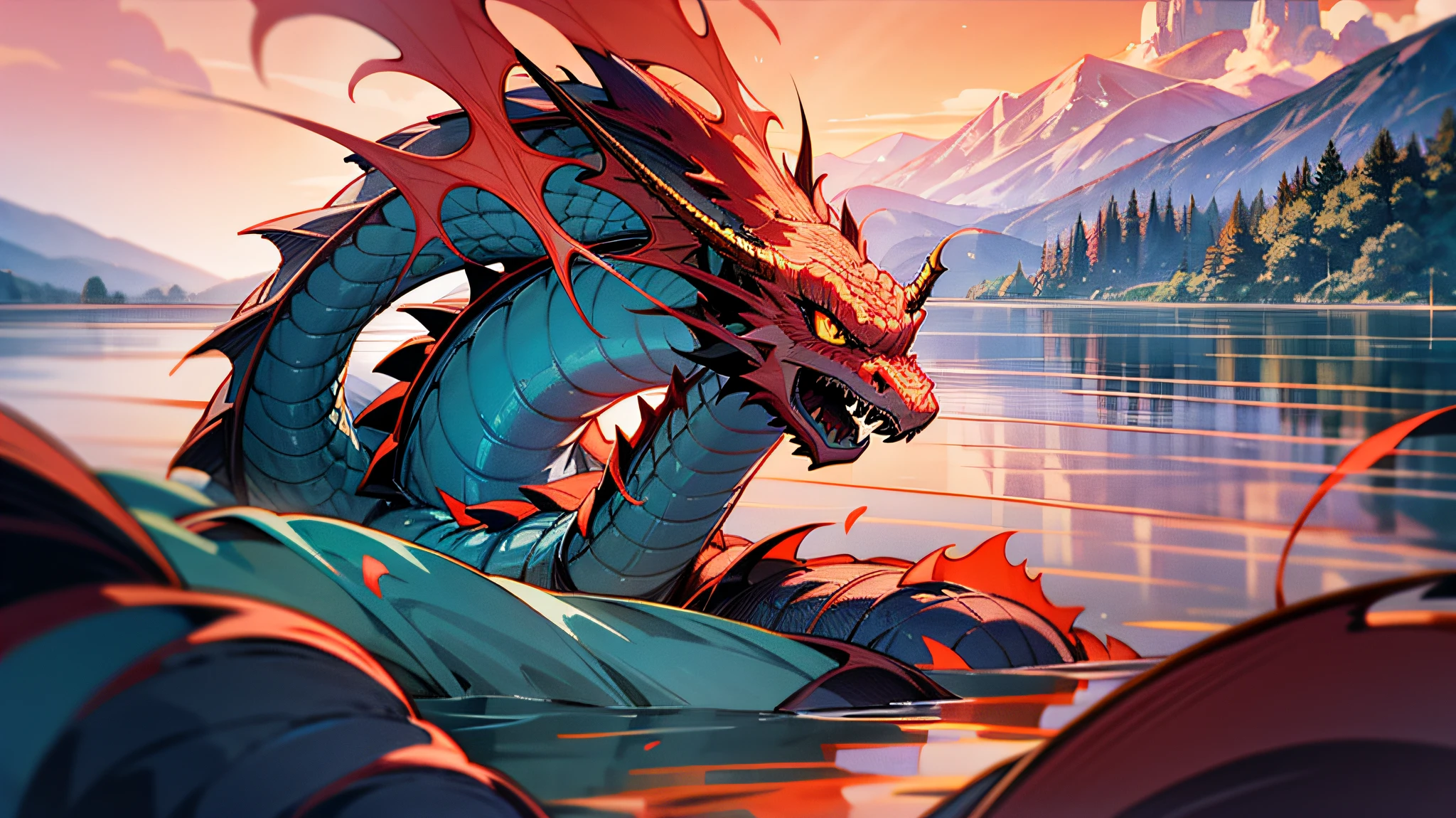 A dragon flies over a mountain with a river, D&d commision art dragon, Legendary Dragon, epic dragon, blue scaly dragon, Dragon Art, Blue dragon, anthro dragon art, colossal dragon as background, wyvern, anthropomorphic dragon, epic full color illustration, european dragon, Dragon Flying, Dragon, dra the dragon, Frost Dragon
