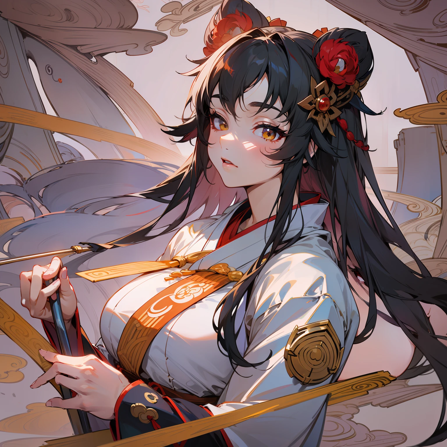 The best quality,prette,prette,prette,prette,extremely detaile,unity,8k beautiful wallpapers,Fine details,tmasterpiece,The best quality,The resolution is high,It's beautiful,The eye and face details are beautiful,Kizi,Hanfu,Kong Ming lanterns in the sky