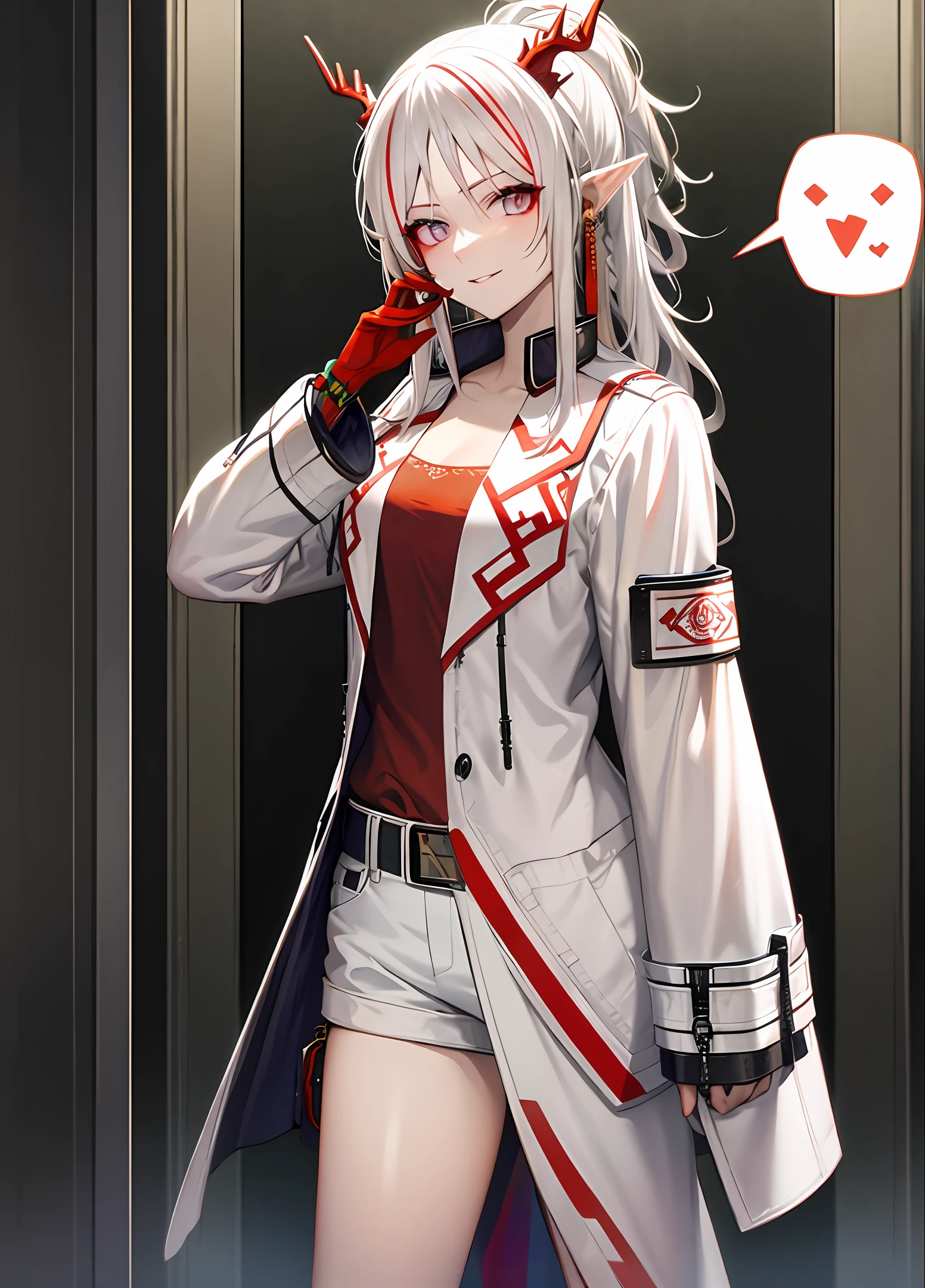 White hair, red eyes