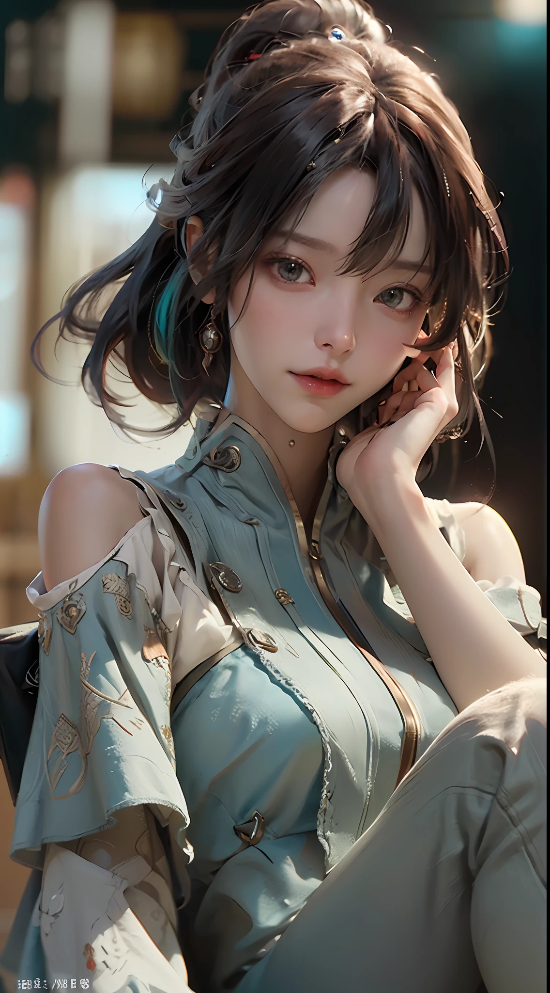 ((best qualtiy)), ((tmasterpiece)), (the detail:1.4), 3D, A beautiful female image of an ancient hero,HDR(HighDynamicRange),Ray traching,NVIDIA RTX,Super-Resolution,Unreal 5,Subsurface scattering、PBR Texture、post-processed、Anisotropy Filtering、depth of fields、maximum definition and sharpness、Many-Layer Textures、Albedo e mapas Speculares、Surface Coloring、Accurate simulation of light-material interactions、perfectly proportioned、Octane Render、Two-colored light、largeaperture、Low ISO、White balance、thirds rule、8K RAW、