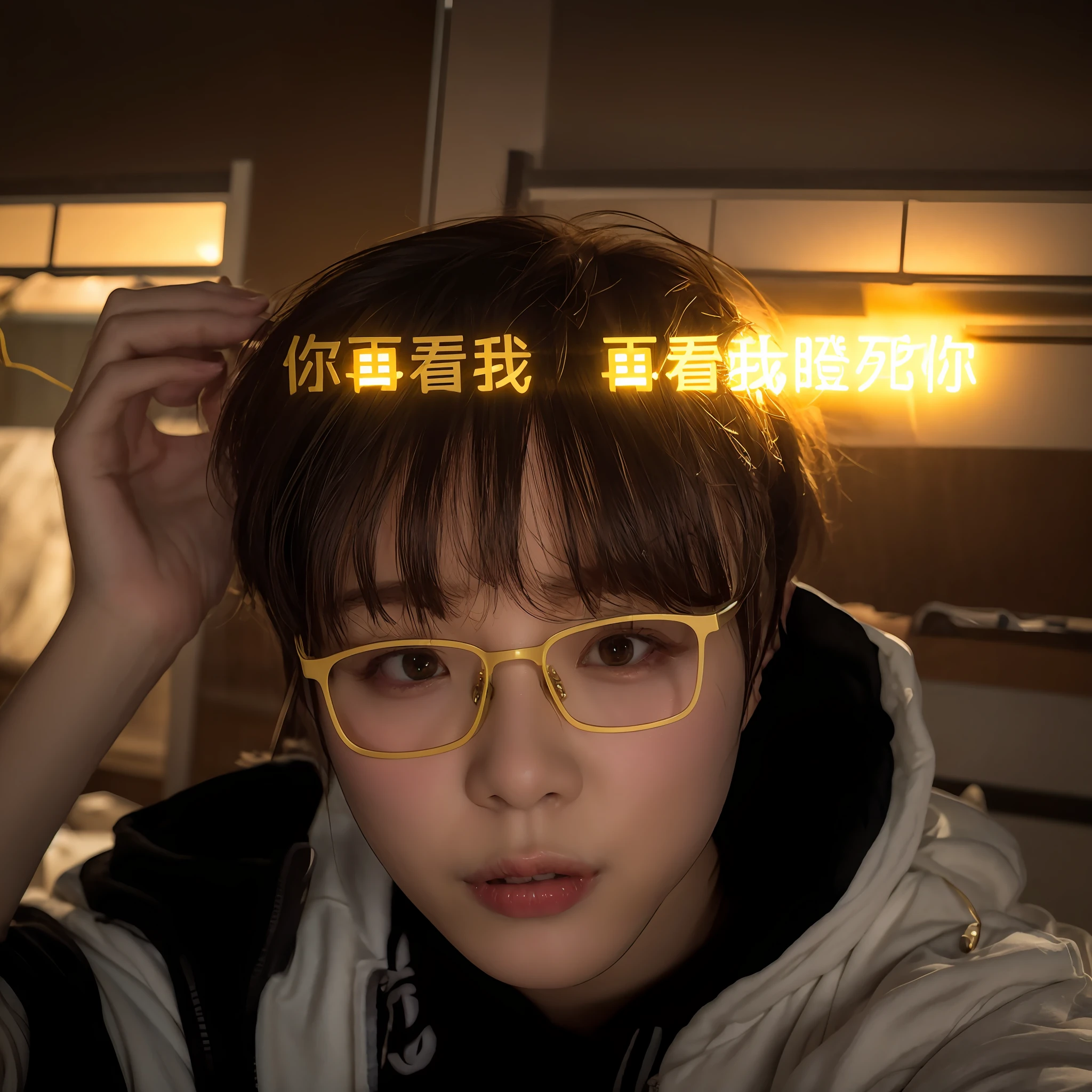There was a man wearing glasses and a hoodie holding a pair of scissors, Middle metaverse, profile picture 1024px, wenjun lin, yanjun cheng, xintong chen, Li Zixin, with short hair, Chiba Yuda, Wang Qichao, yihao ren