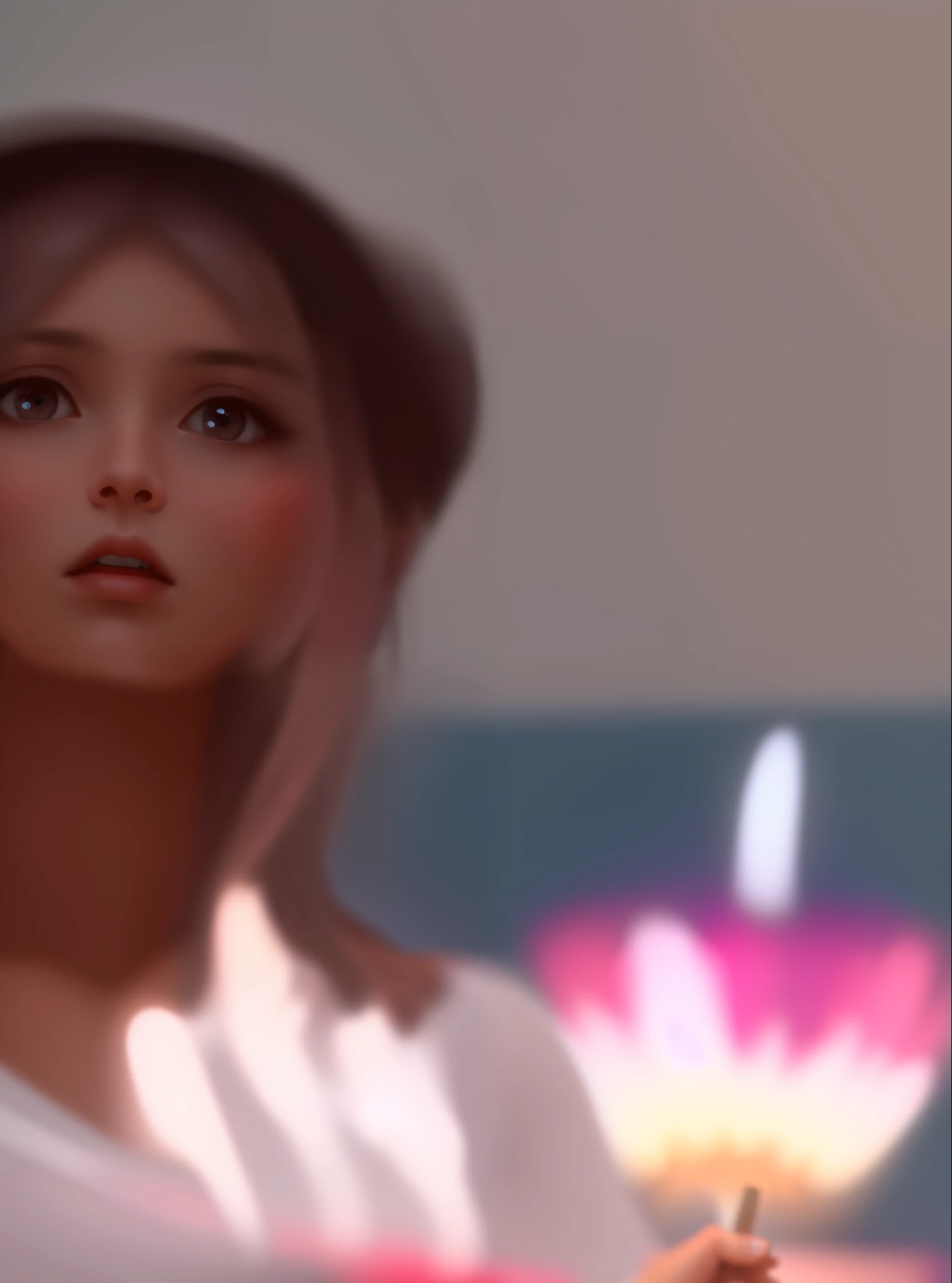 a beauty girl，astonishment