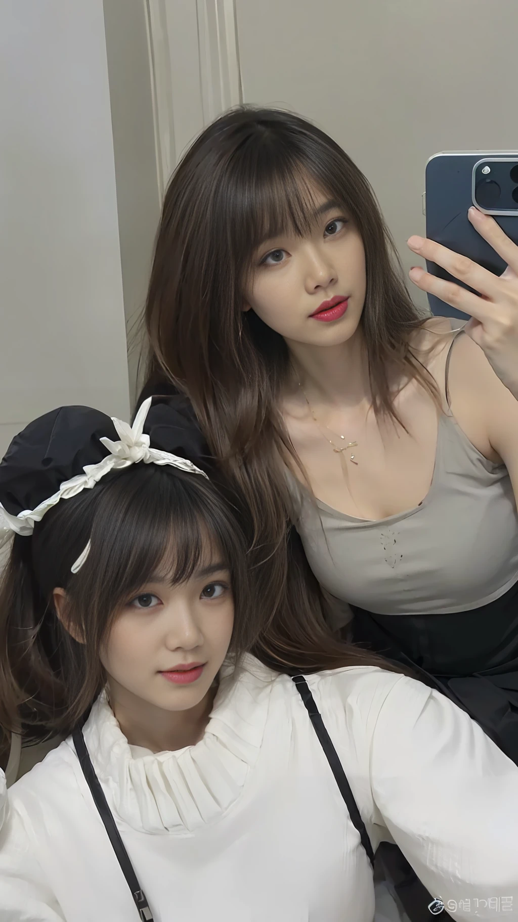 (best qualtiy，16k, tmasterpiece，The ultra -The high-definition: 1.3) ，（true to life，真实感：1.3），1girll，Korean beauty student，Salt outfit， JK school uniform，(oversized boobs：1.5)，(Slender legs，Smooth and white)，