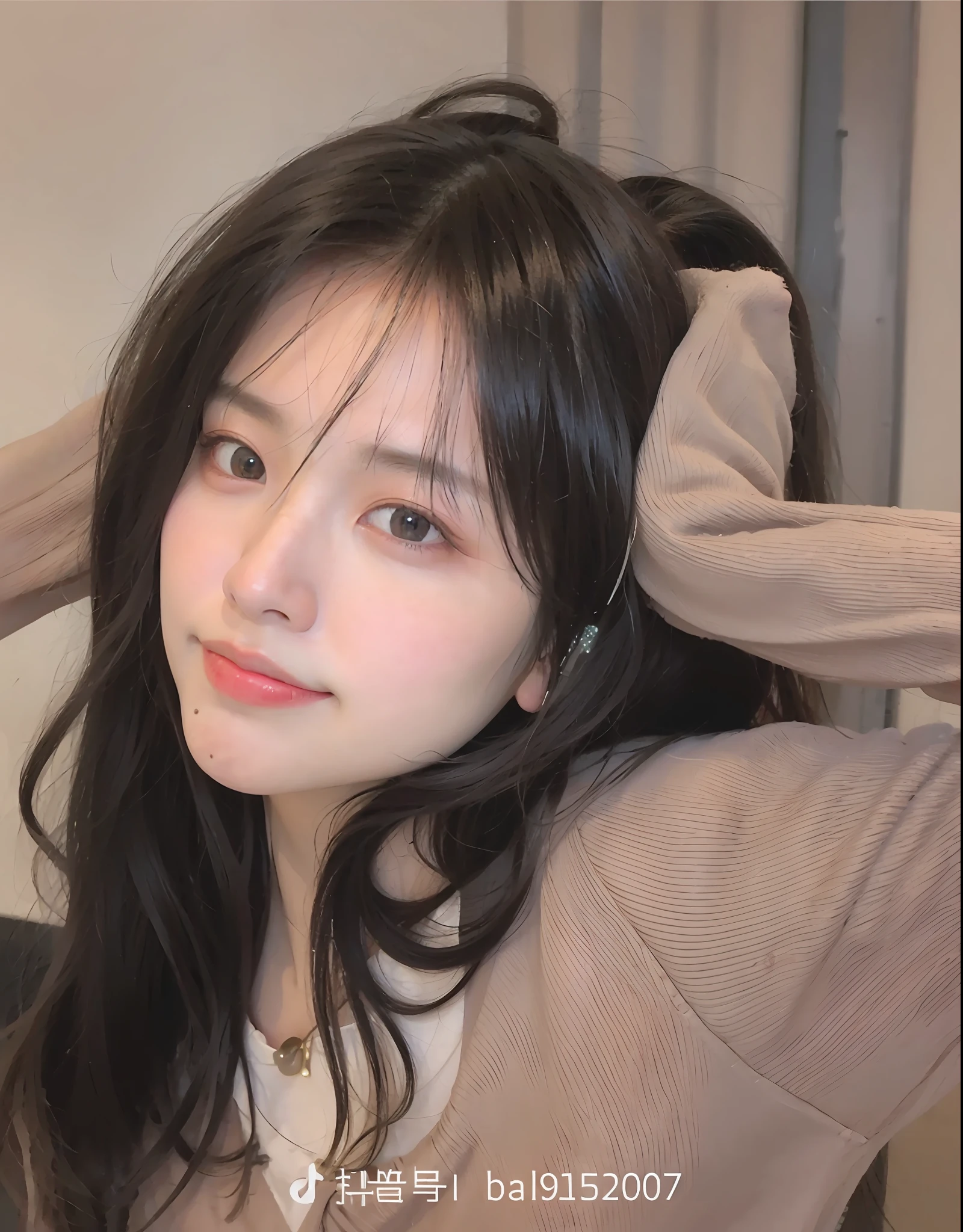 alafed asian woman,Long black hair and brown sweater, xintong chen, lee ji-eun, Lee Ji-eun, ulzzangs, jaeyeon nam, heonhwa choe, Yun Ling, with cute - fine - face, with cute doting eyes, shaxi, Li Zixin, hwang se - on, lulu chen,Pale flesh-colored underwear