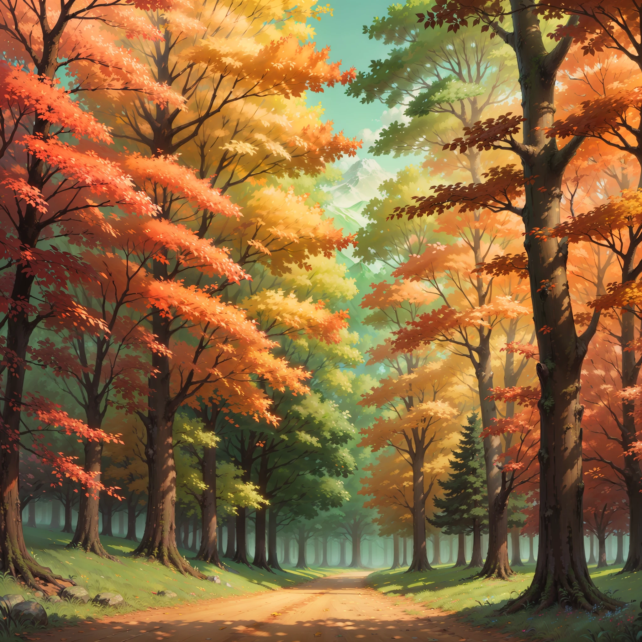 autumn forest with vibrant colors