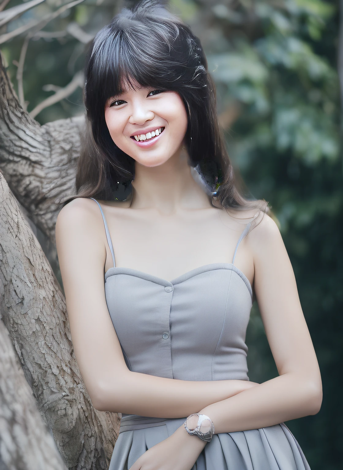beste-Qualit、Full body portrait、An 18-year-old woman、slim figure、small busts、OL Uniform、Office Clothes、Black stockings、Outdoor Scene、No hair、Do not add hair、Slim body、