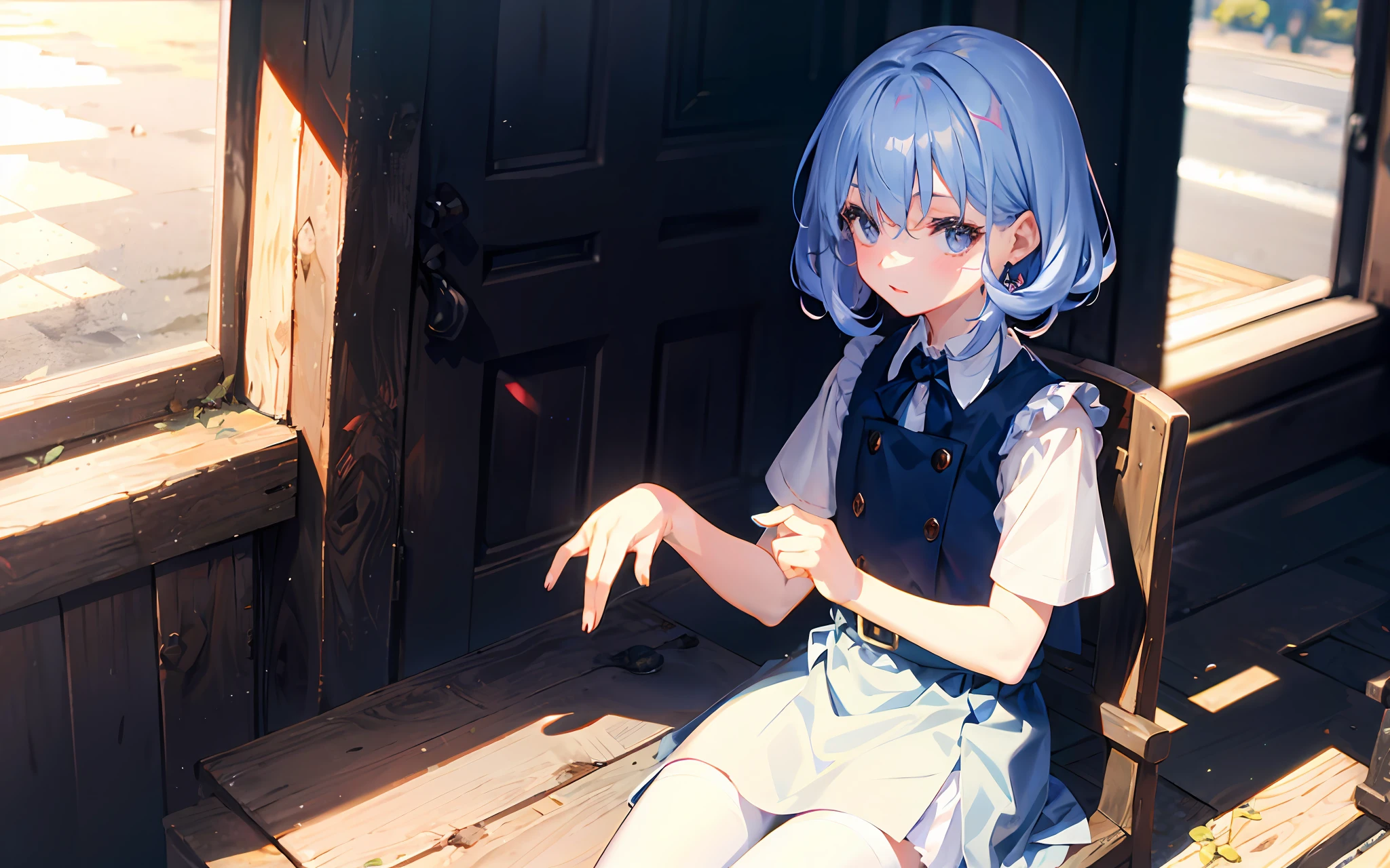 Shota of the man,Hair is slightly curled,Pick dyeing,and the sun was shining brightly,Fingers look good,whitestocking,