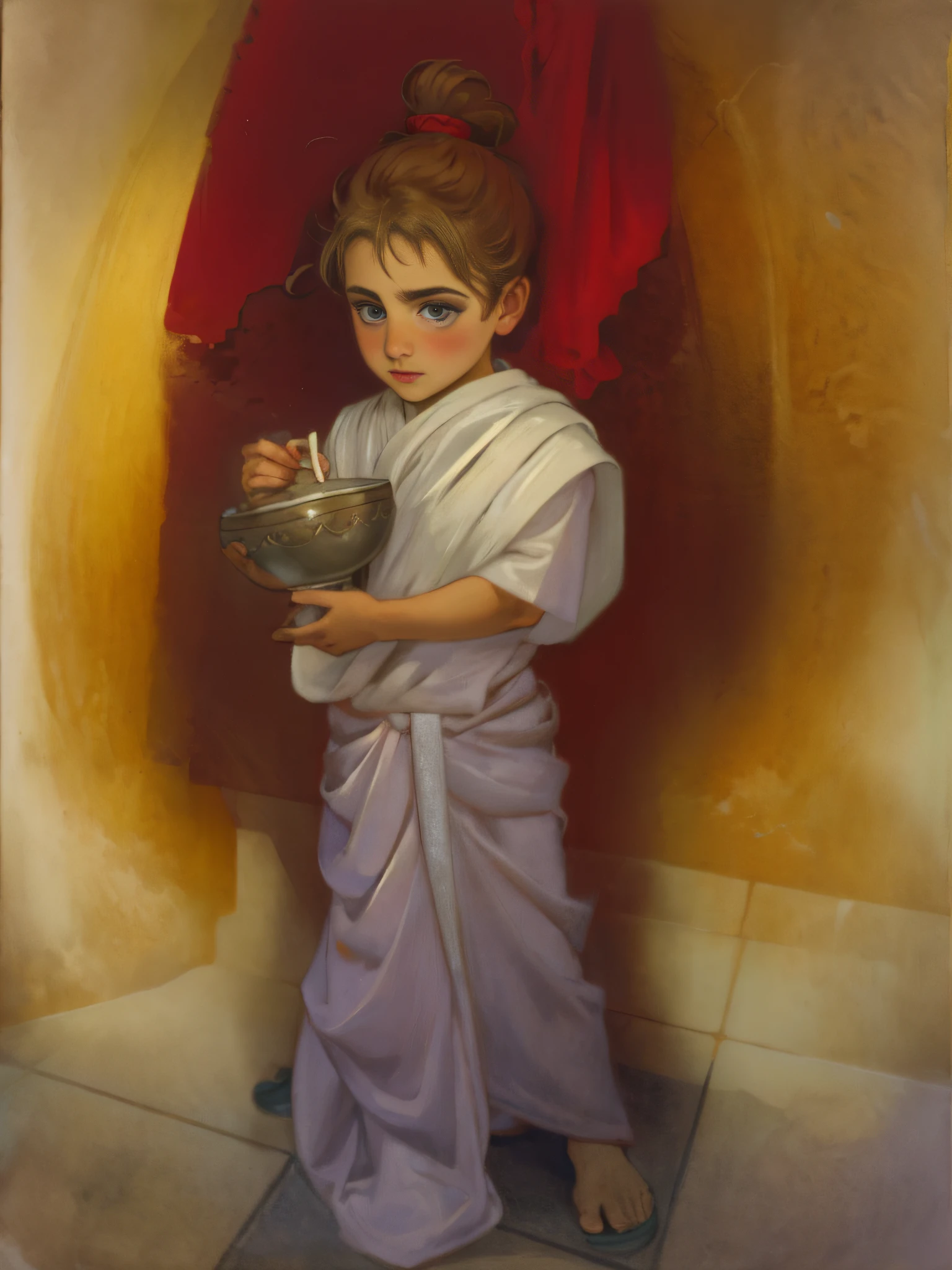 bouguereau, Greek boy in a white and red dress holding a bowl, Vestido con ropas griegas , Uso de toga, Toga griega , Usar una toga, Llevar palla griega, inspired by Theophanes the Greek, con toga y sandalias, Disfraz de Tai, little boy wearing nun outfit, Estilo romano antiguo, traje, Elegante vestido griego antiguo, bouguereau